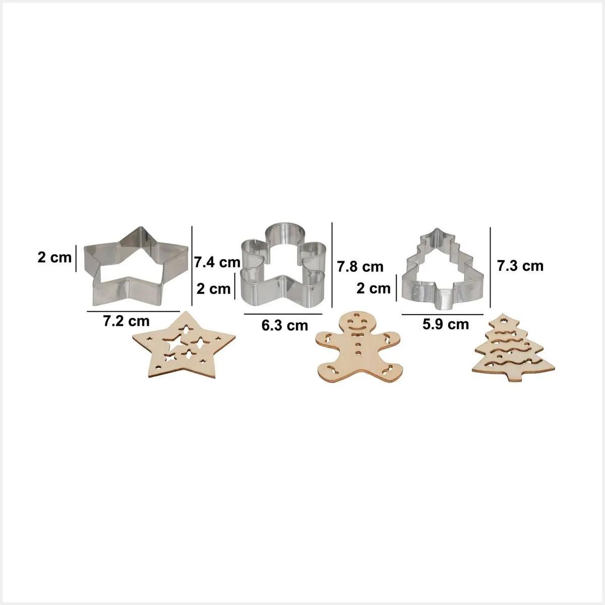 Voir la diapositive 5 : FIVE Lot de 3 emporte-pièces & 3 embosseurs  noël  7cm argent