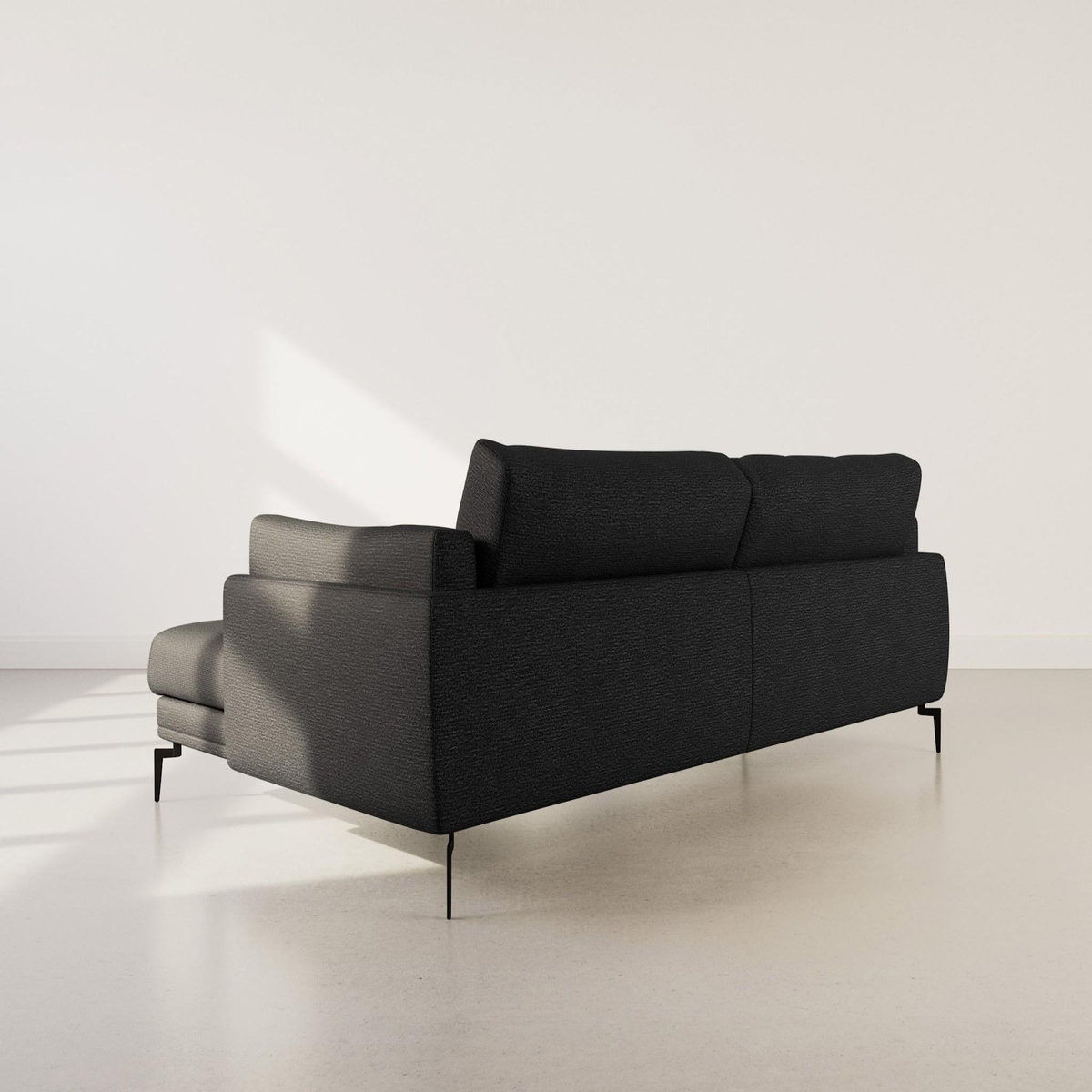 LISA DESIGN Carlos - canapé d'angle droit 4 places ultra moelleux en tissu texturé