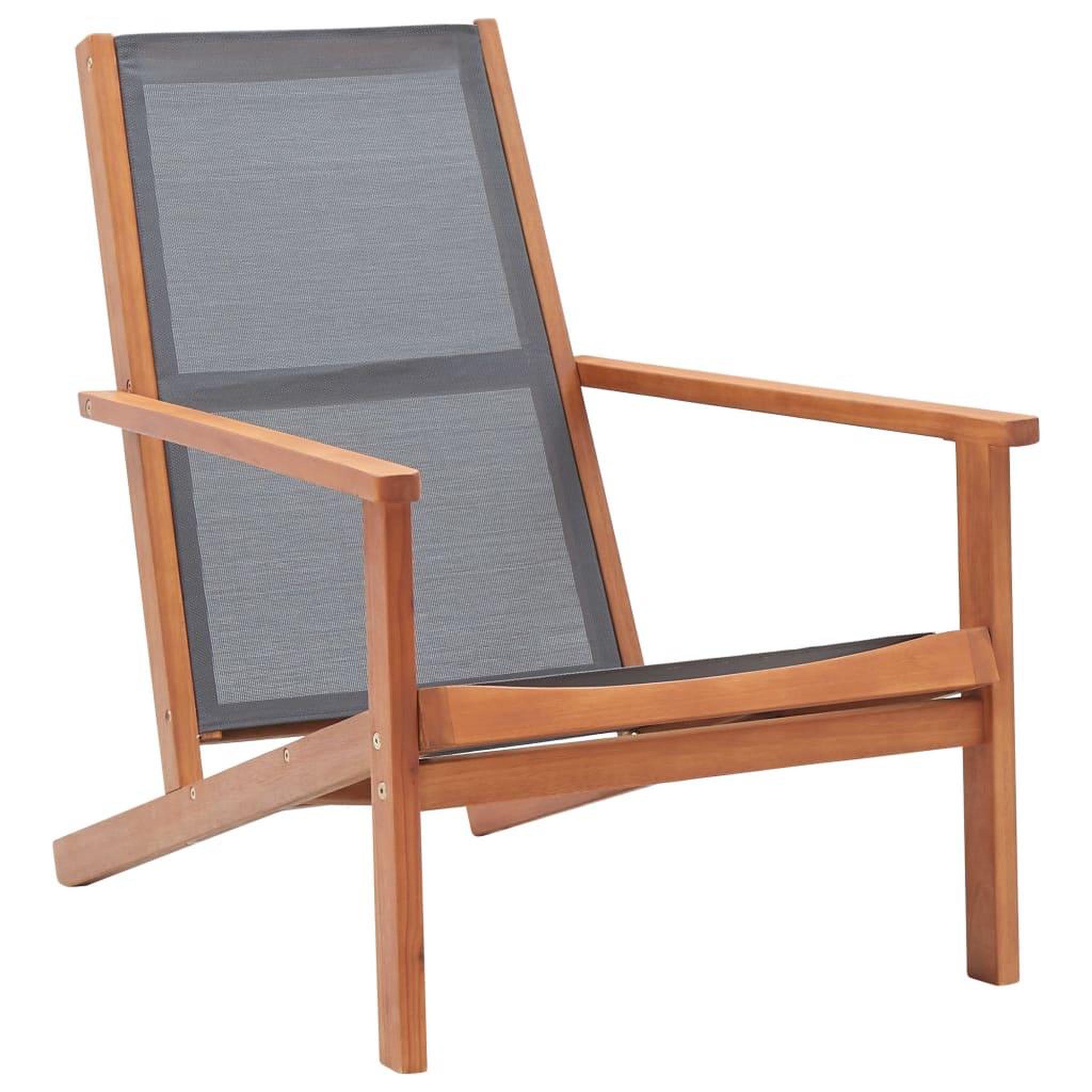 Voir la diapositive 1 : VIDAXL Chaise de jardin Gris Bois d'eucalyptus solide et textilene