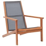 VIDAXL Chaise de jardin Gris Bois d'eucalyptus solide et textilene