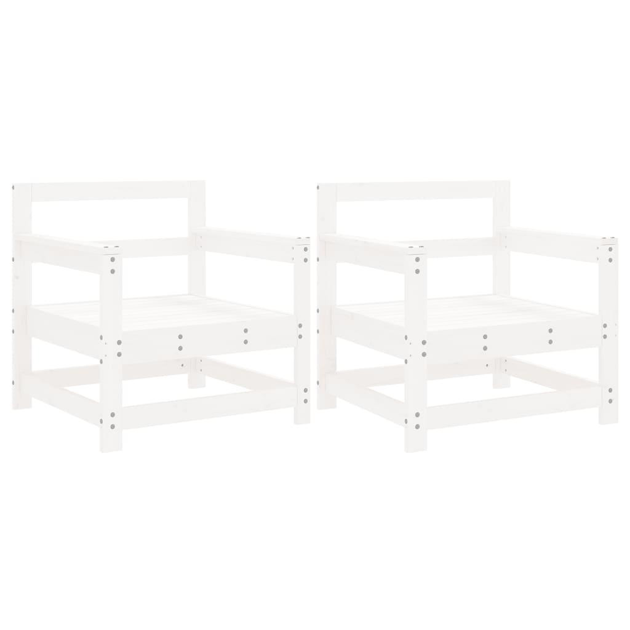 Voir la diapositive 2 : VIDAXL Chaises de jardin lot de 2 blanc bois massif de pin