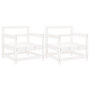 Voir la diapositive 2 : VIDAXL Chaises de jardin lot de 2 blanc bois massif de pin