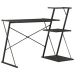 VIDAXL Bureau avec etagere Noir 116x50x93 cm