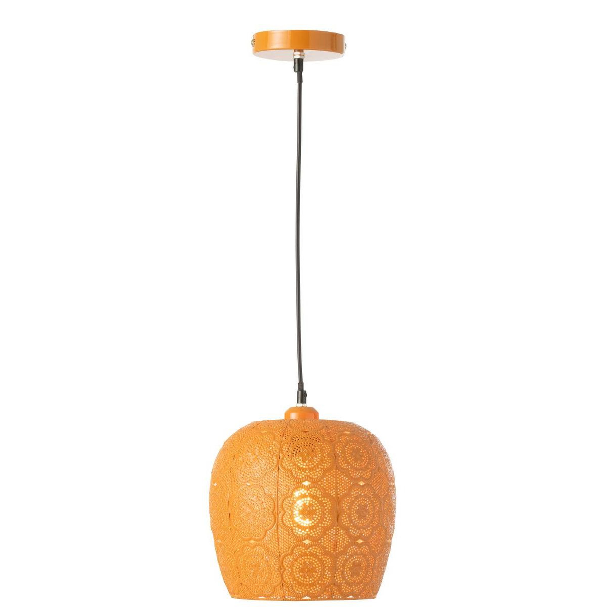 Voir la diapositive 2 : J-LINE Lampe Suspension en Métal  Alive  39cm Orange