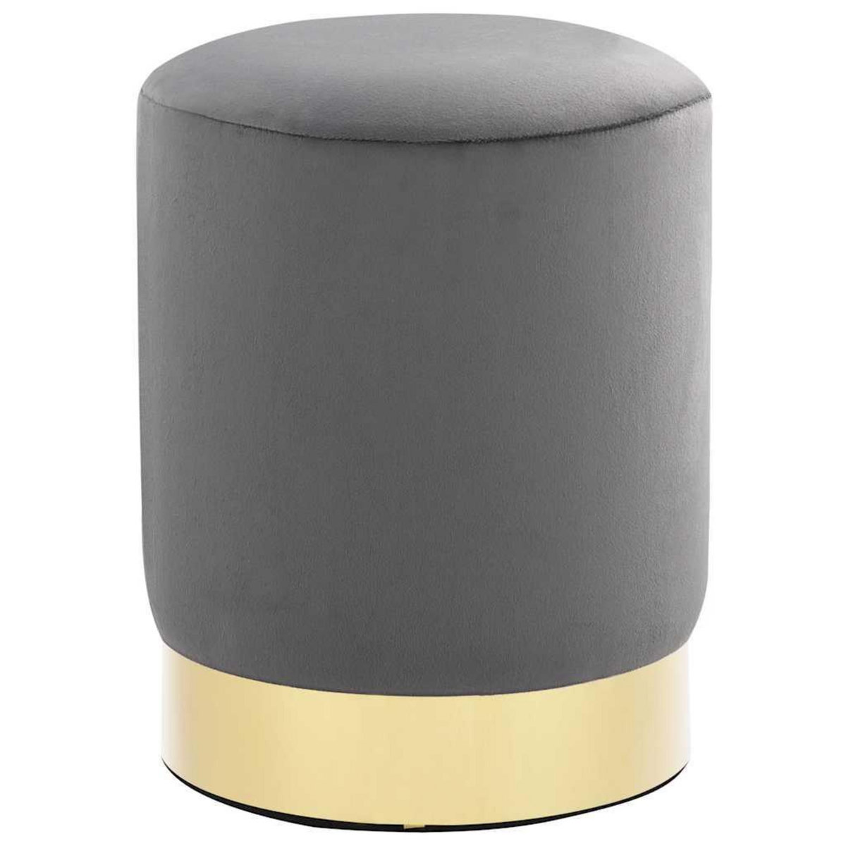 VIDAXL Tabouret Gris fonce et dore Velours
