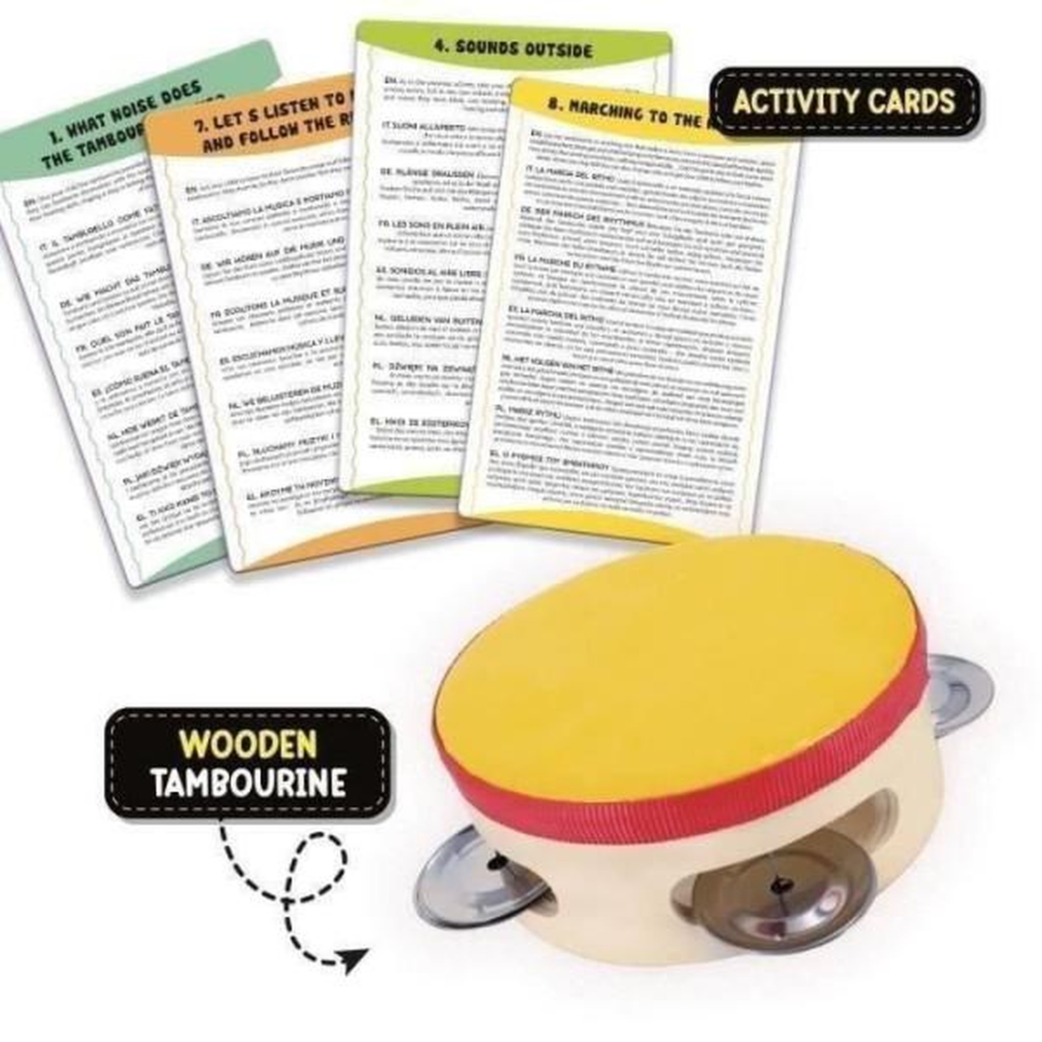 Voir la diapositive 2 : LISCIANI GIOCHI Jeu musical - lisciani - montessori box - l'ouie - tambourin en bois - rythme et audition - activités montessori
