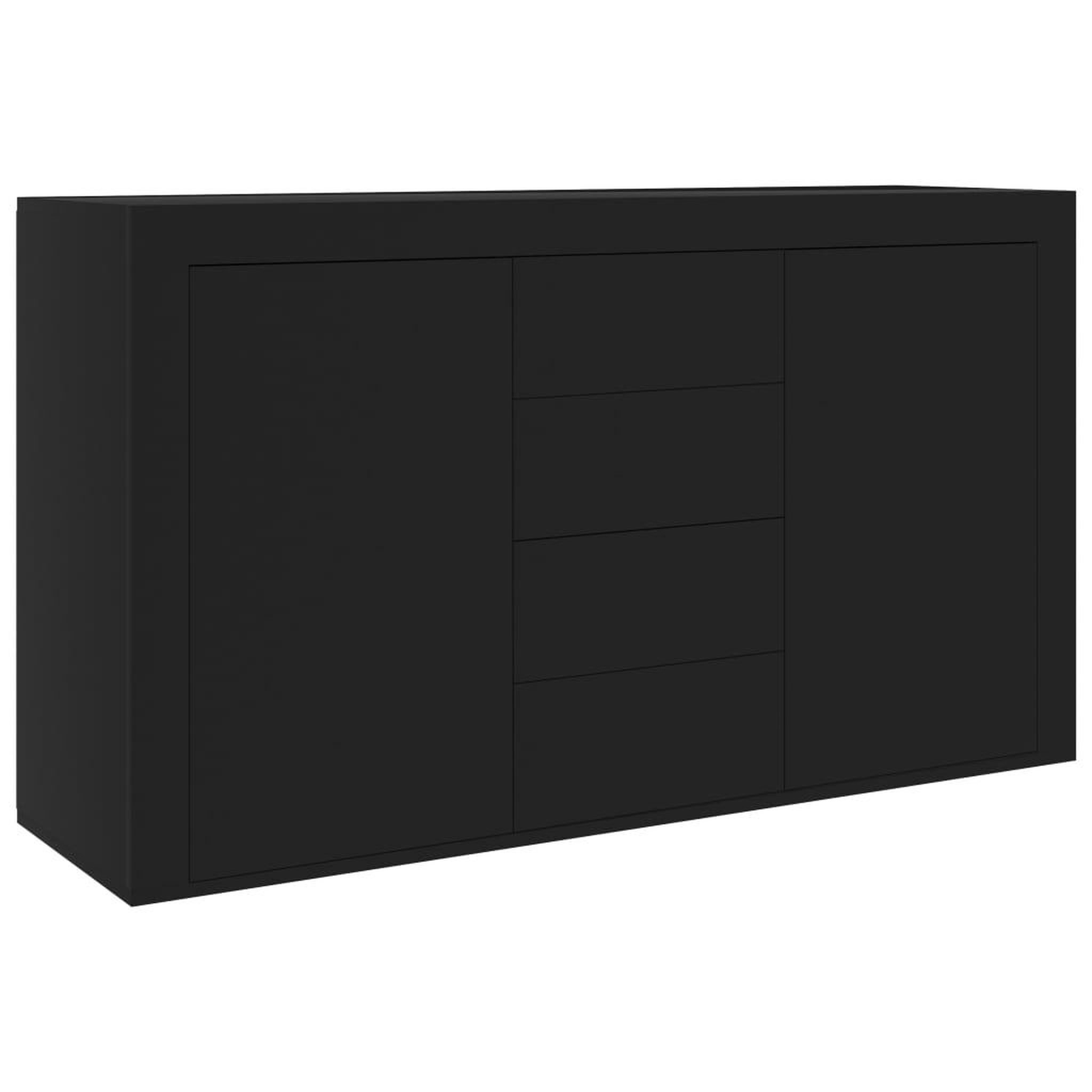 Voir la diapositive 2 : VIDAXL Buffet Noir 120x36x69 cm Bois d'ingenierie
