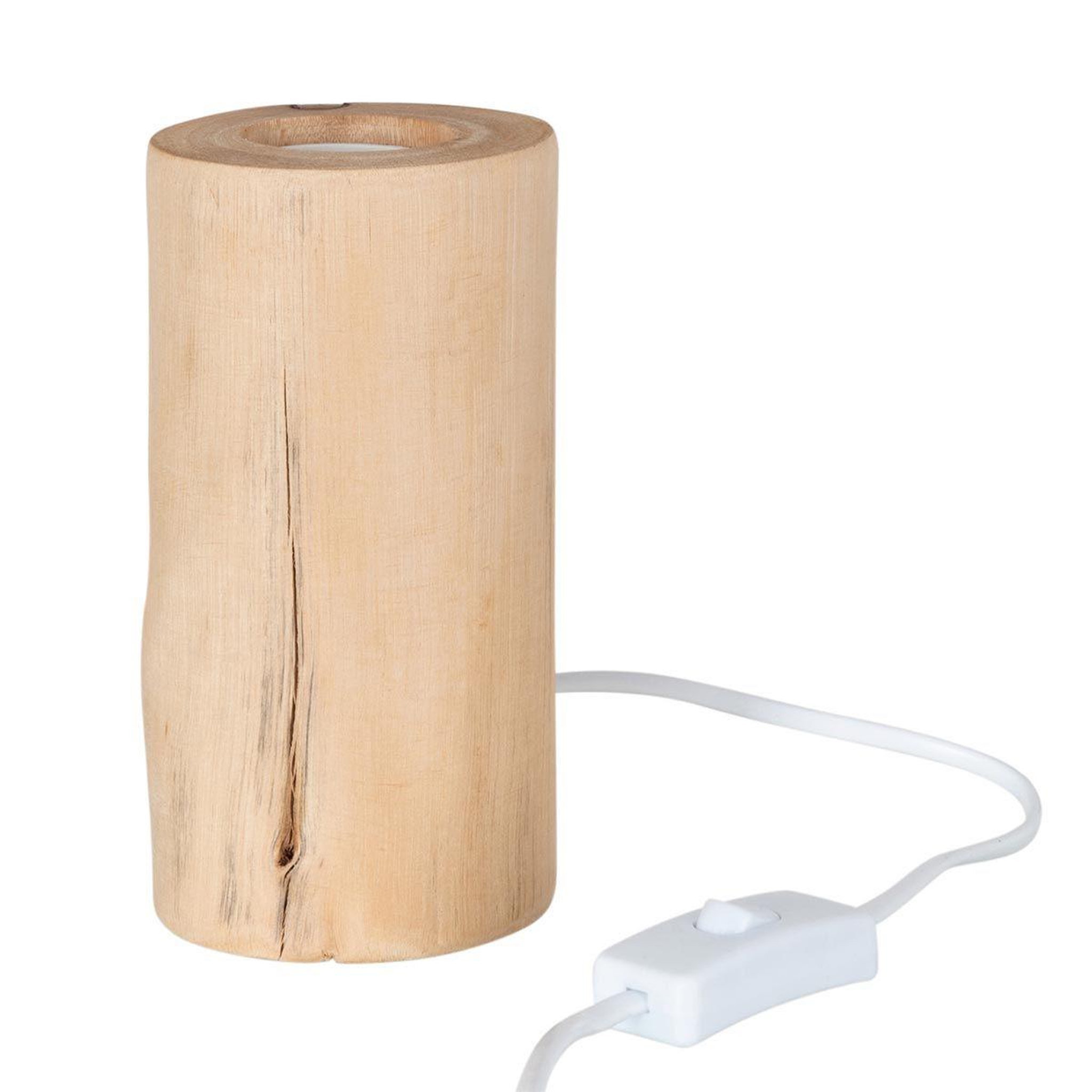 Voir la diapositive 1 : J-LINE Pied de Lampe en Bois  Silas  16cm Naturel
