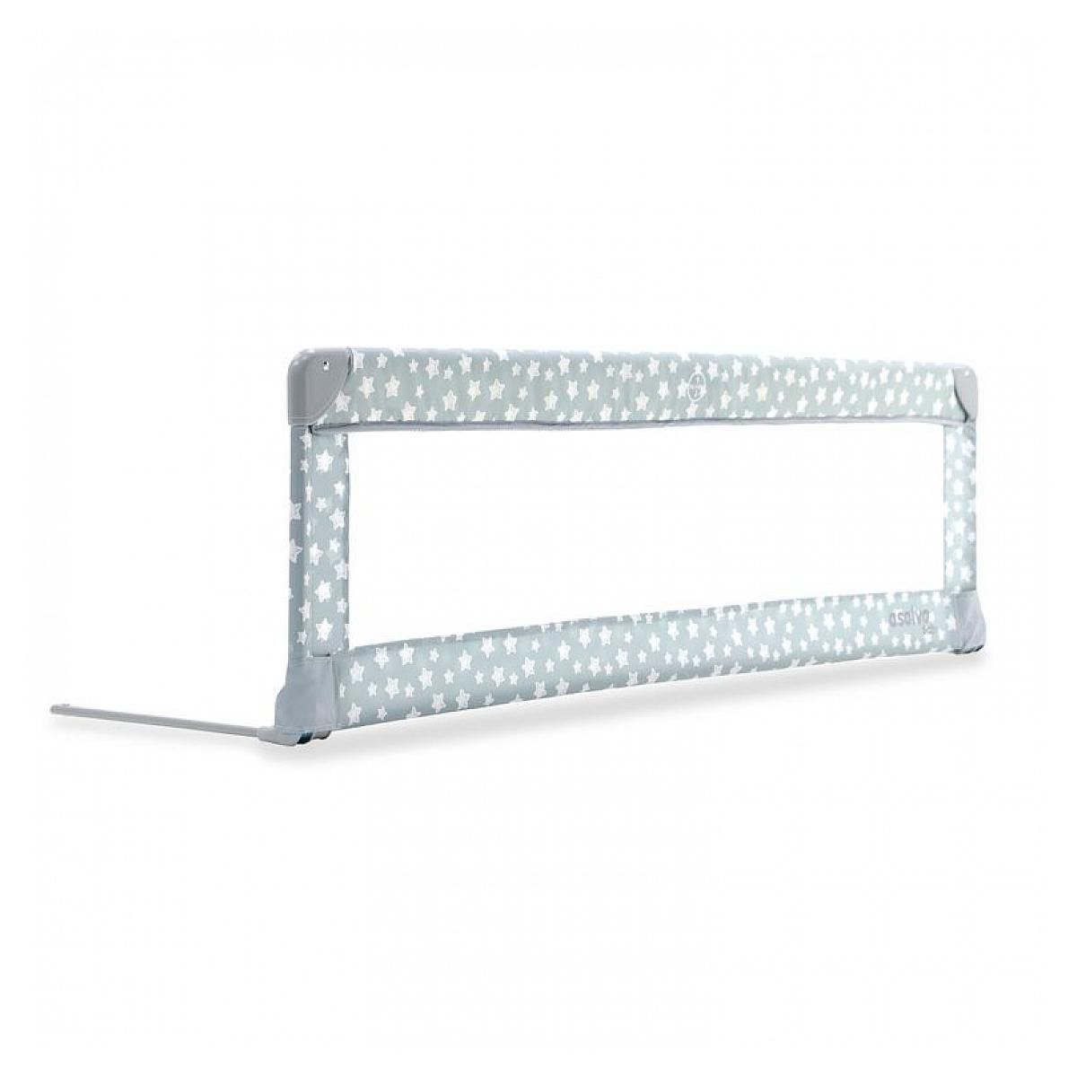 Asalvo Barrière de Lit Pliante 150 cm avec Étoiles Grises pour la Sécurité des Enfants