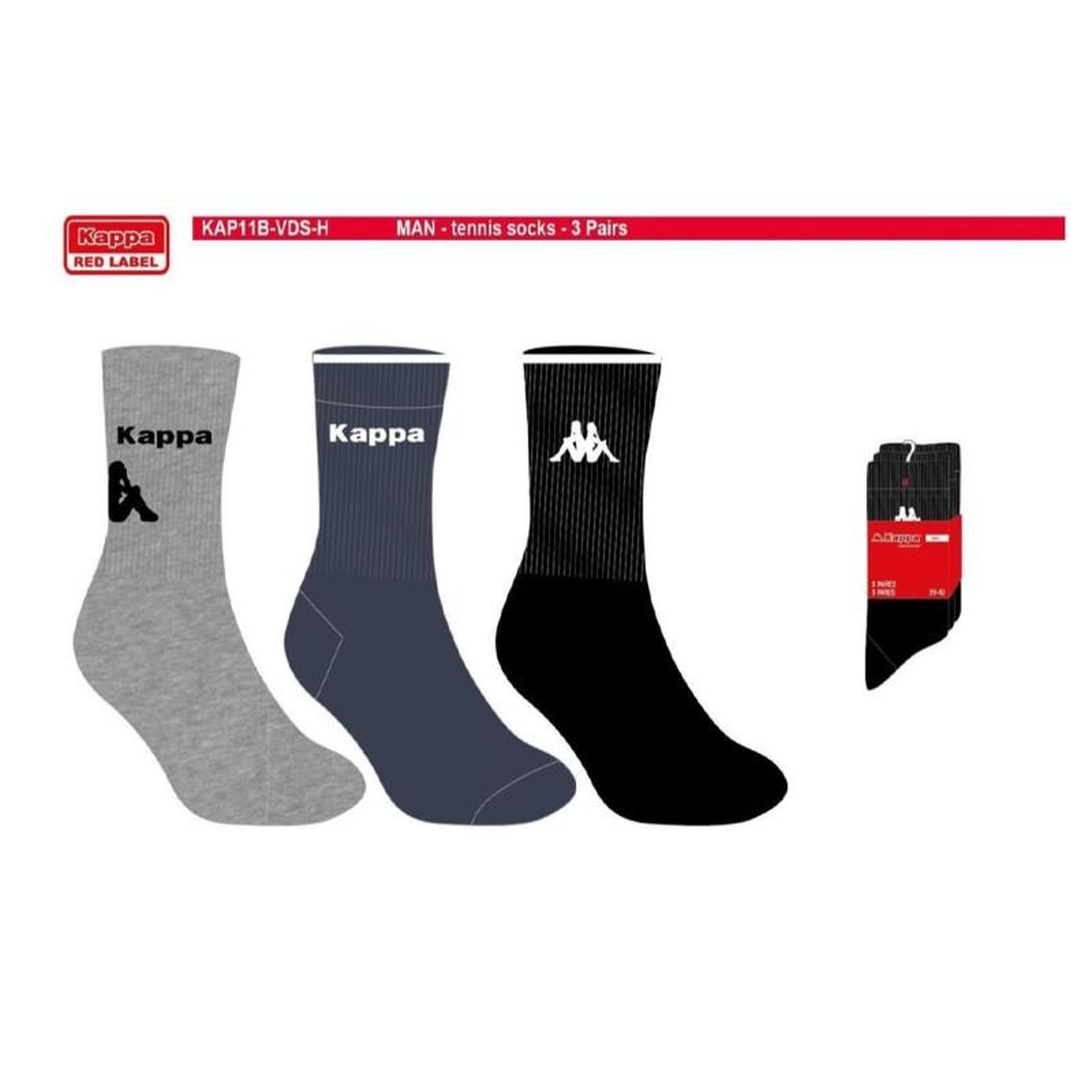 Voir la diapositive 4 : KAPPA Chaussettes Homme TENNIS KAPPA Lot de 6