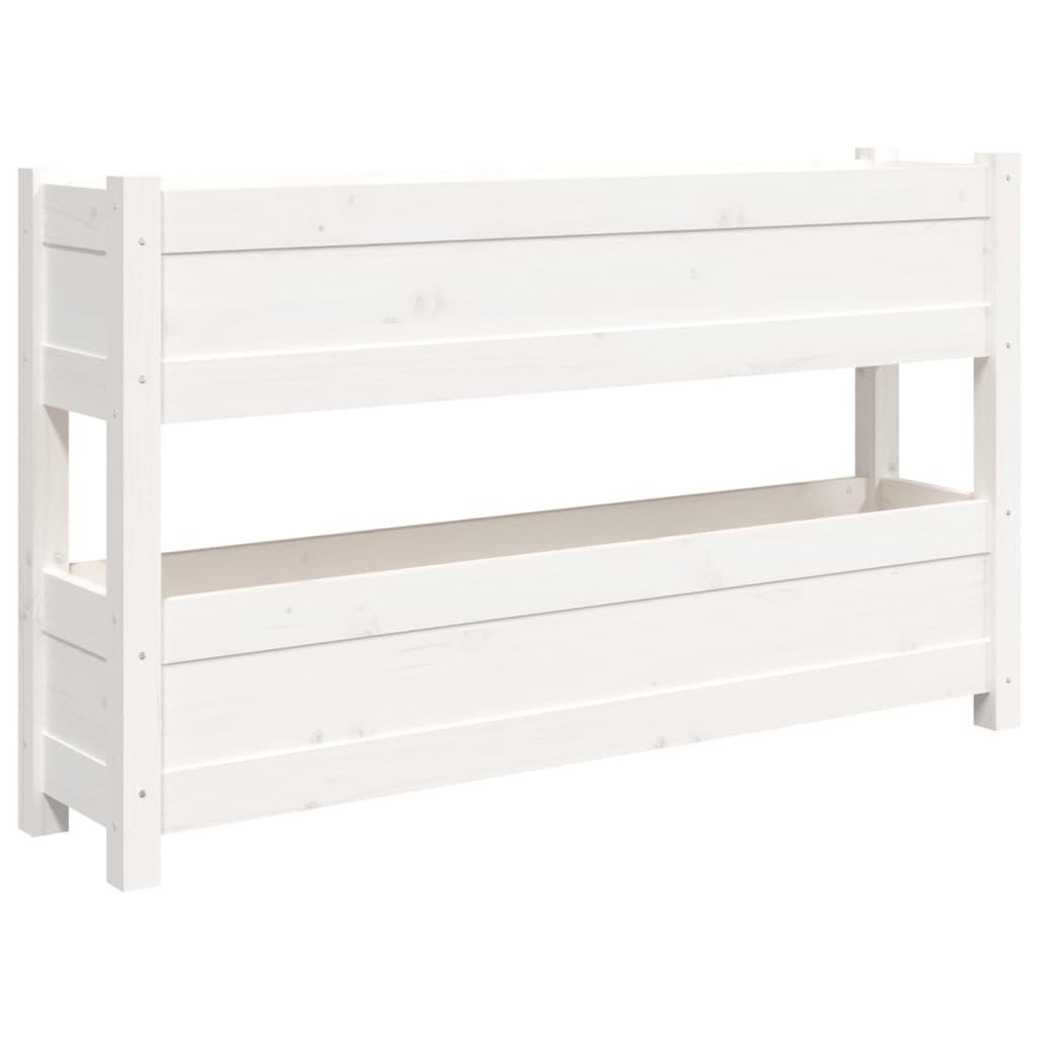 Voir la diapositive 2 : VIDAXL Jardiniere Blanc 112x25x66 cm Bois massif de pin