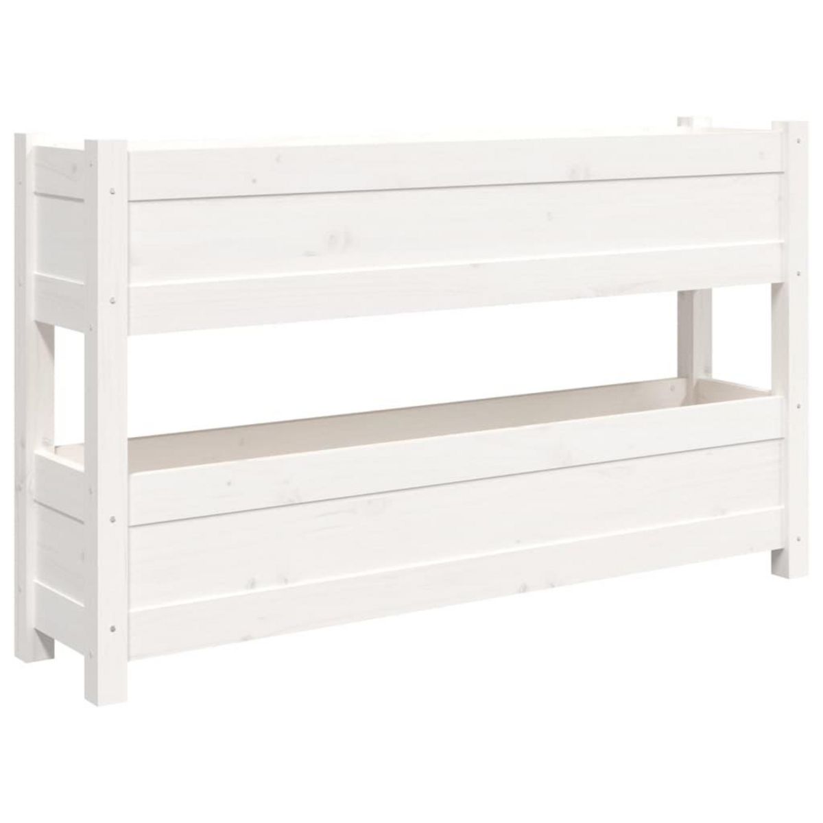 VIDAXL Jardiniere Blanc 112x25x66 cm Bois massif de pin