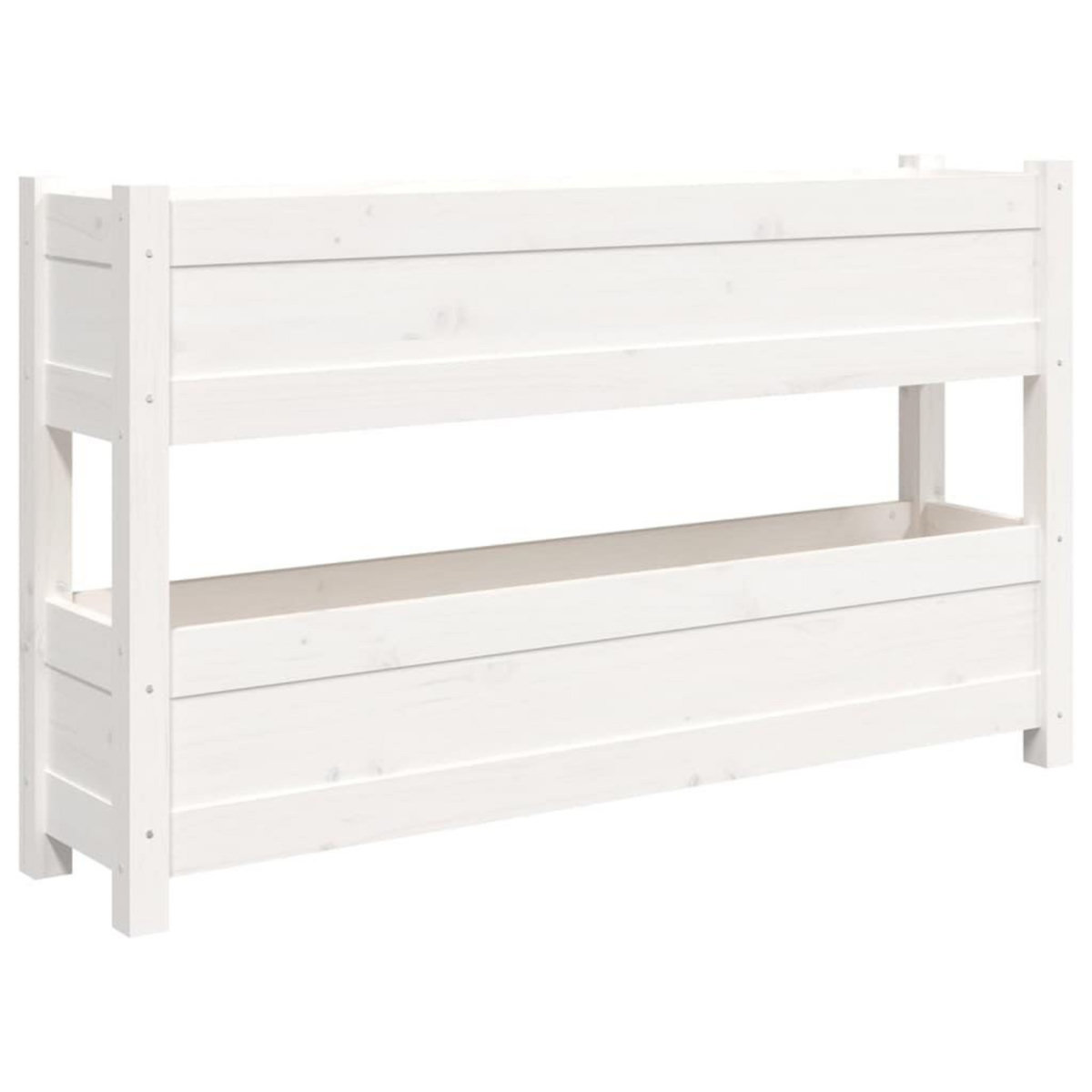 VIDAXL Jardiniere Blanc 112x25x66 cm Bois massif de pin