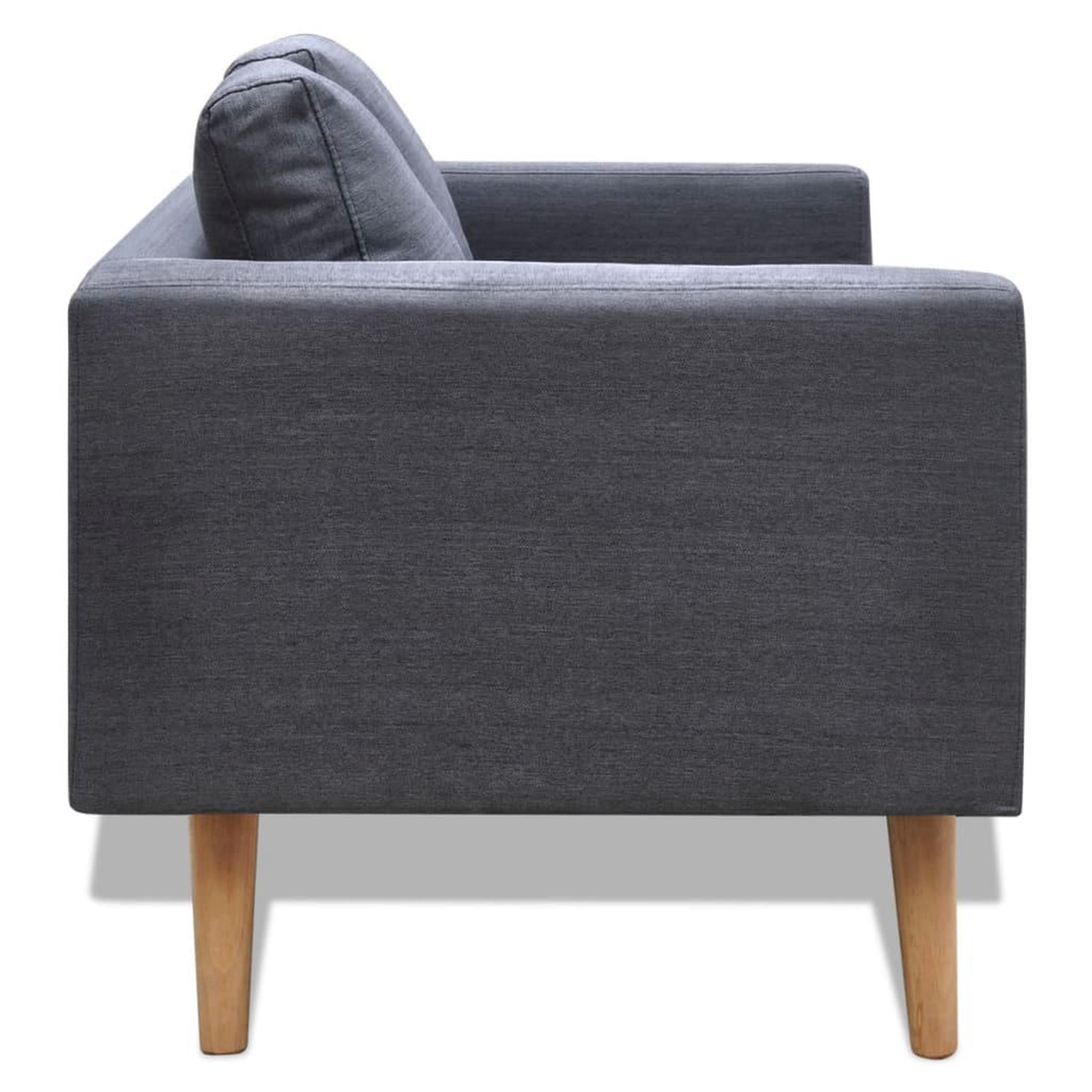 Voir la diapositive 4 : VIDAXL Ensemble de canapes a 2 places et a 3 places Tissu Gris fonce