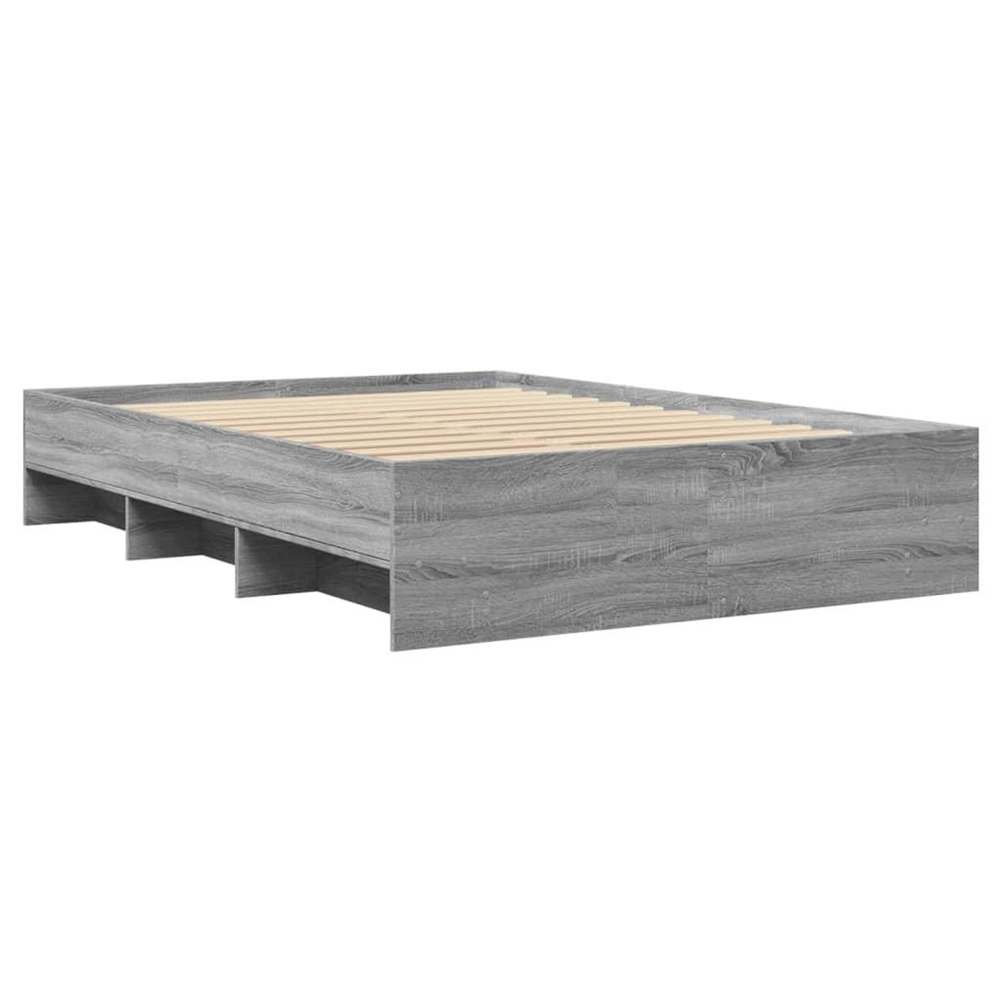 Voir la diapositive 4 : VIDAXL Cadre de lit sans matelas sonoma gris 140x190 cm