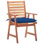 Voir la diapositive 2 : VIDAXL Chaises a manger d'exterieur lot de 2 et coussins Acacia massif