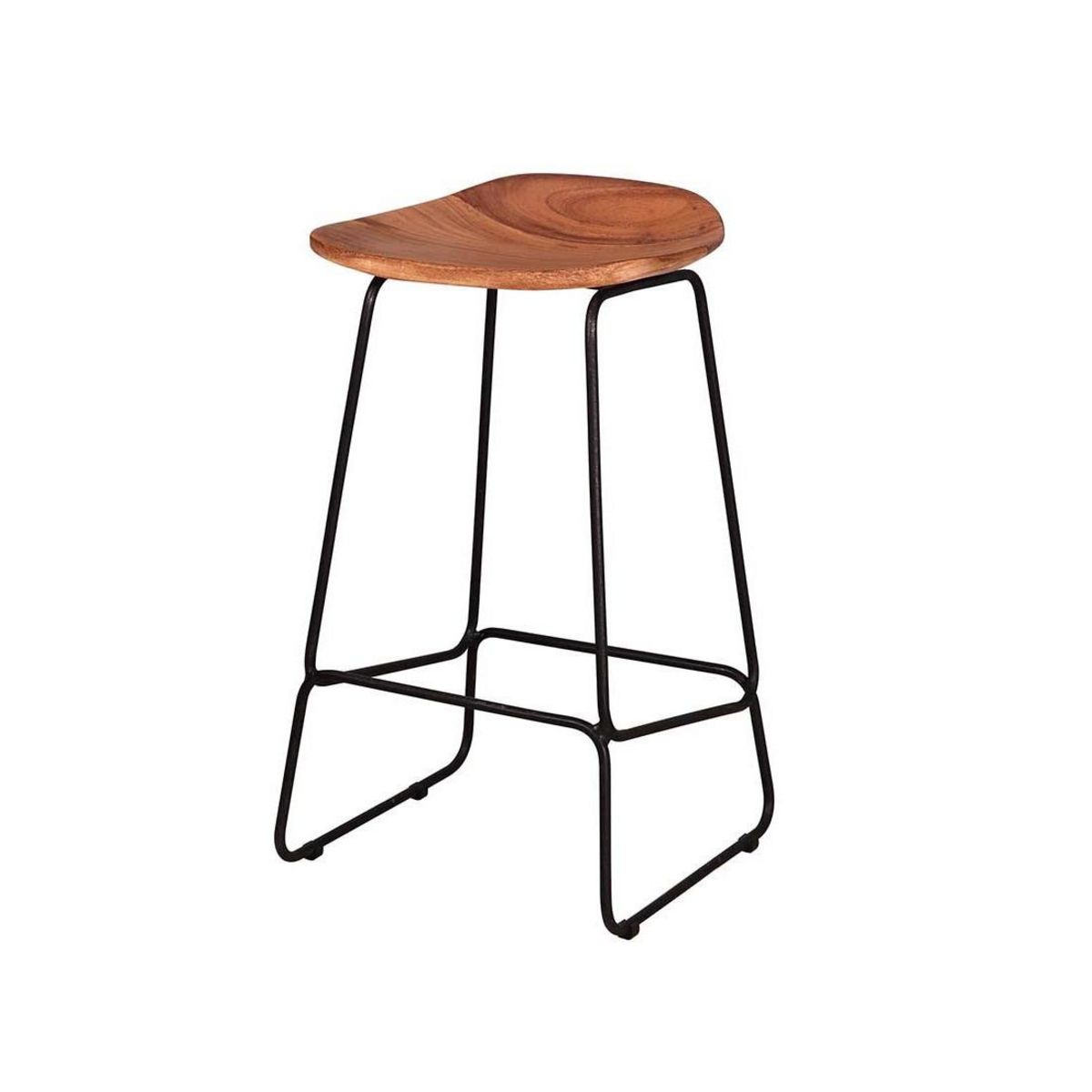 LISA DESIGN Djoda - lot de 4 tabourets de bar - bois massif d'acacia
