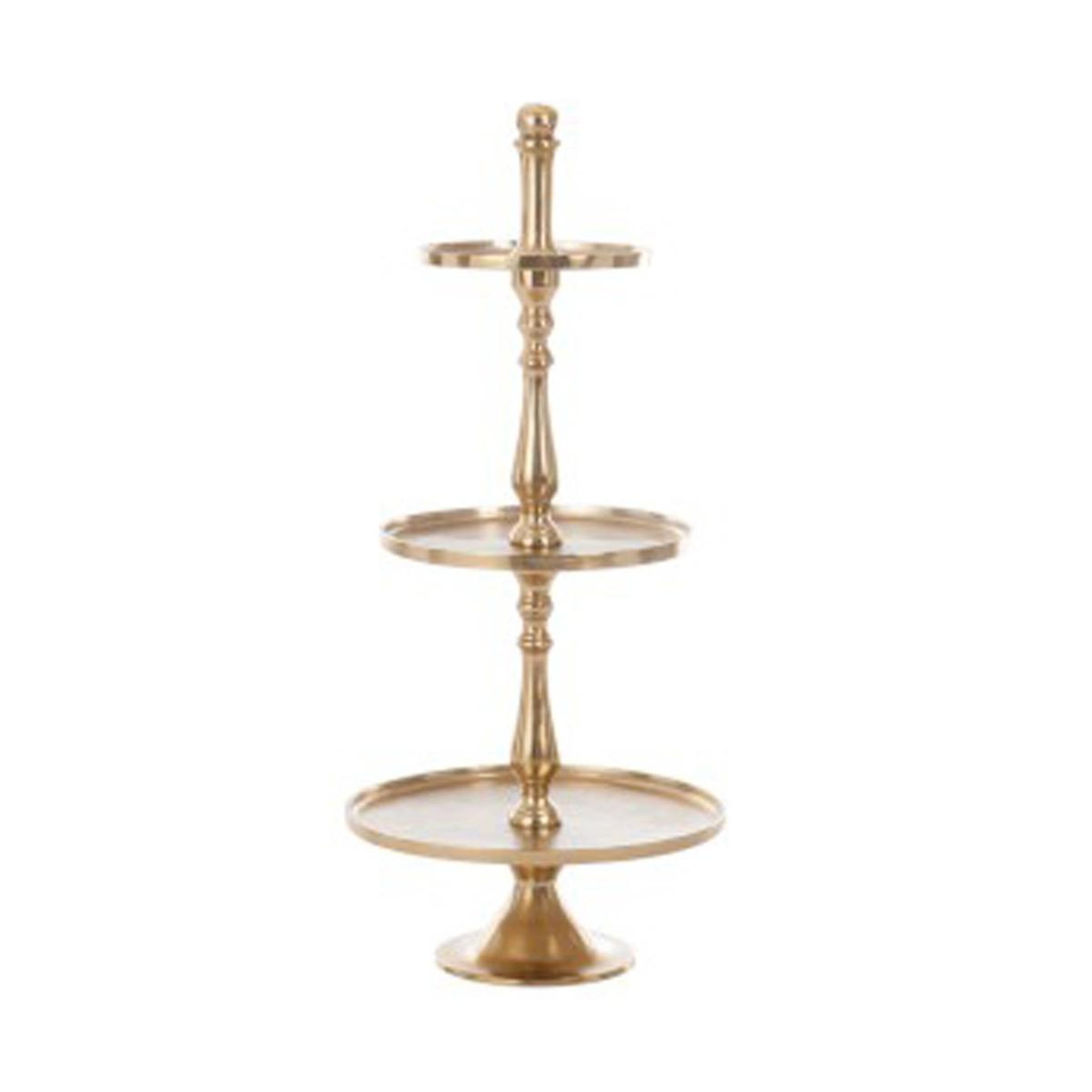 Voir la diapositive 1 : J-LINE Plateau 3 Niveaux en Aluminium  Colma  94cm Or