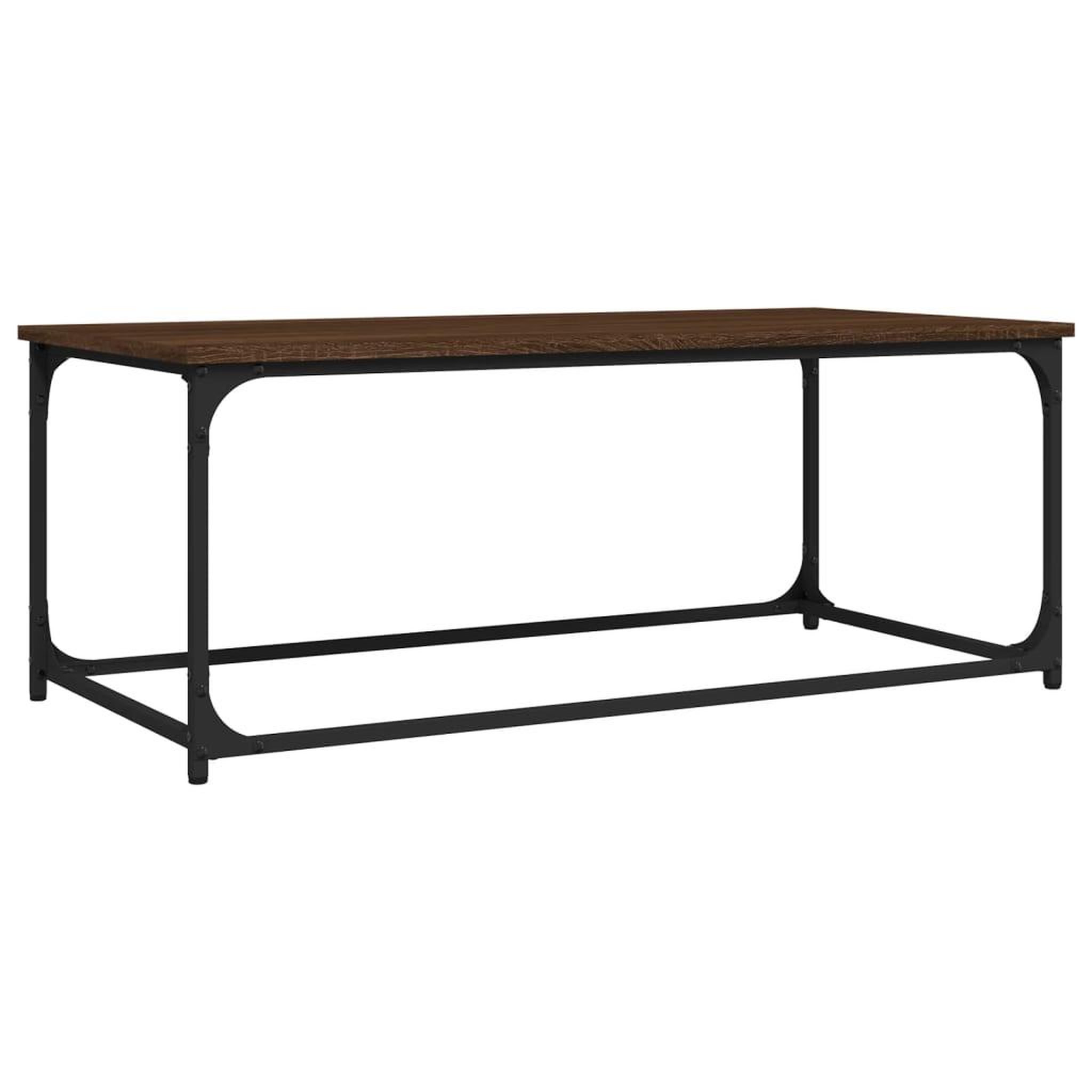 Voir la diapositive 2 : VIDAXL Table basse Chene marron 102x50x40 cm Bois d'ingenierie et fer