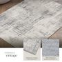 Voir la diapositive 4 : tectake Tapis design vintage à poils courts en laine synthétique et feutre beige/gris 120 x 170 cm