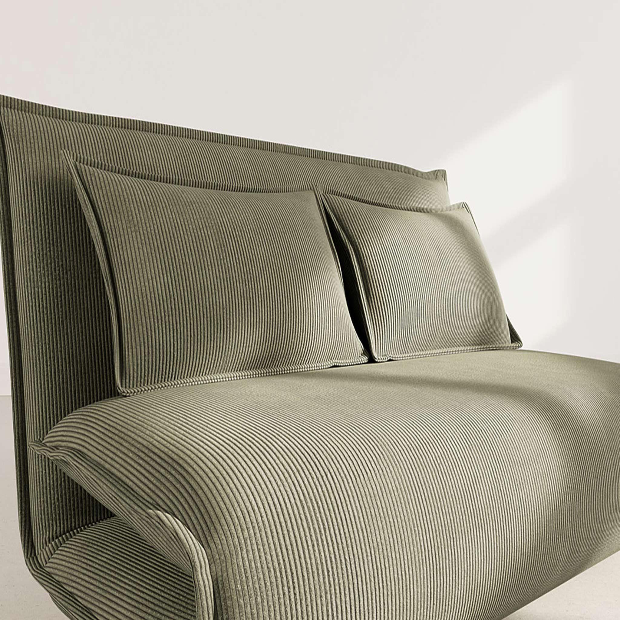 Voir la diapositive 4 : BEST MOBILIER Candice - banquette 2 places convertible clic-clac en velours côtelé