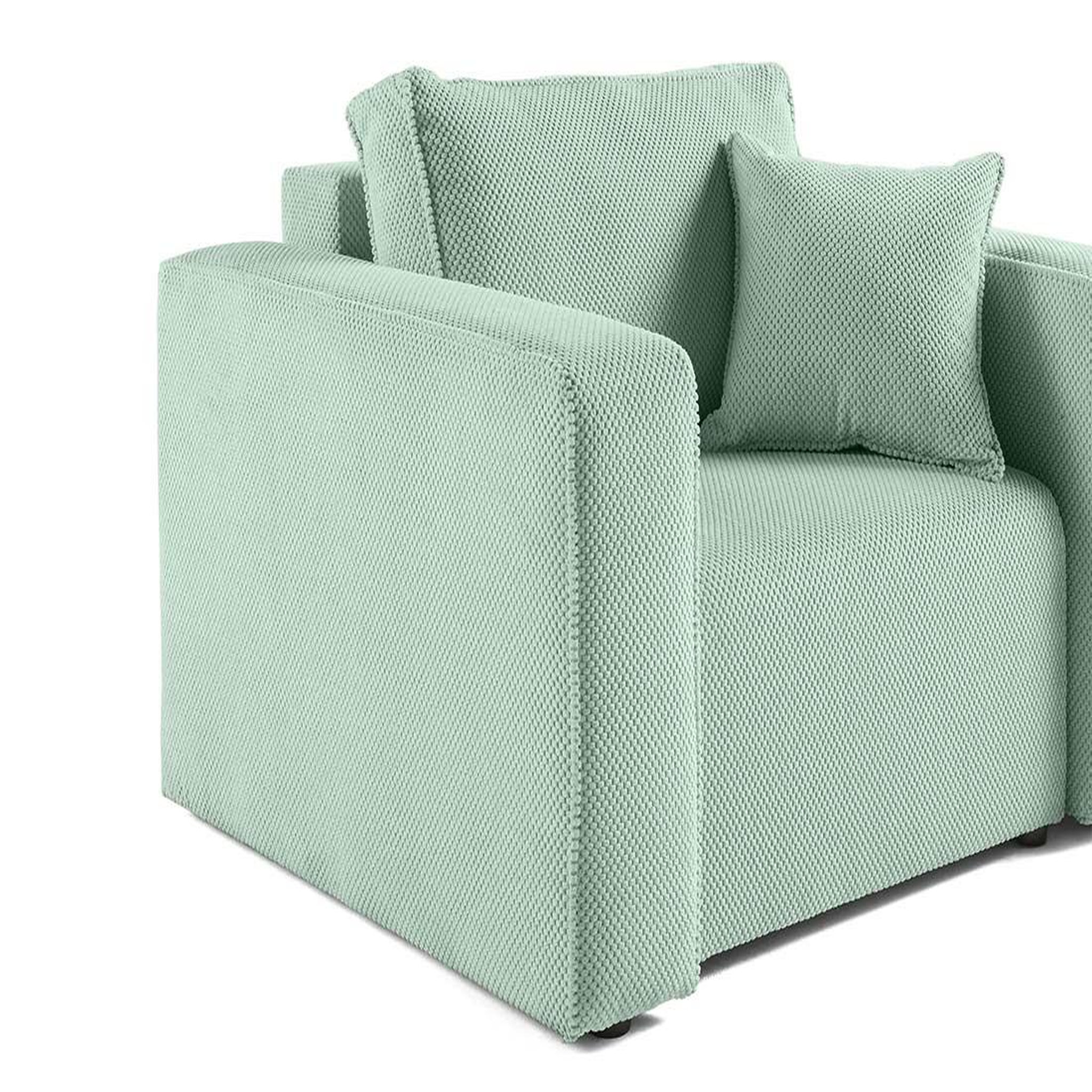 Voir la diapositive 4 : BEST MOBILIER Topaze - fauteuil - en velours texturé
