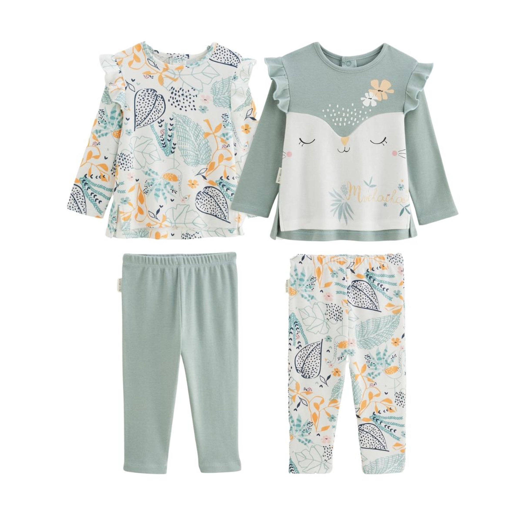 Voir la diapositive 1 : Petit Béguin Lot de 2 pyjamas bébé Holamuchacha