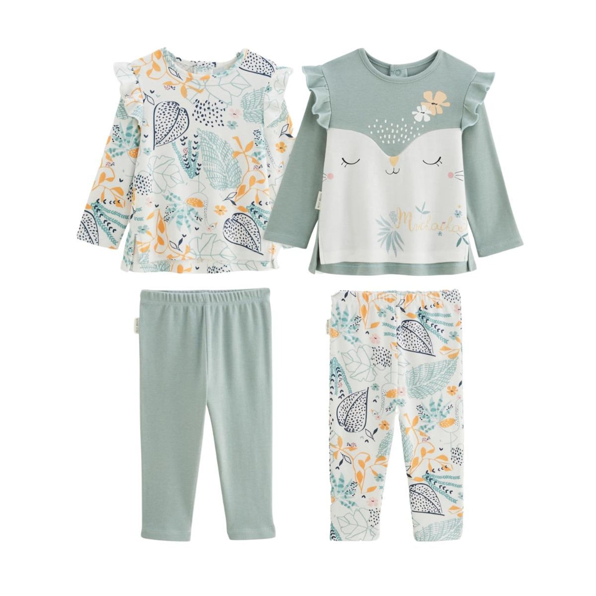 Petit Béguin Lot de 2 pyjamas bébé Holamuchacha