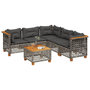 Voir la diapositive 2 : VIDAXL Salon de jardin 6 pcs avec coussins gris resine tressee