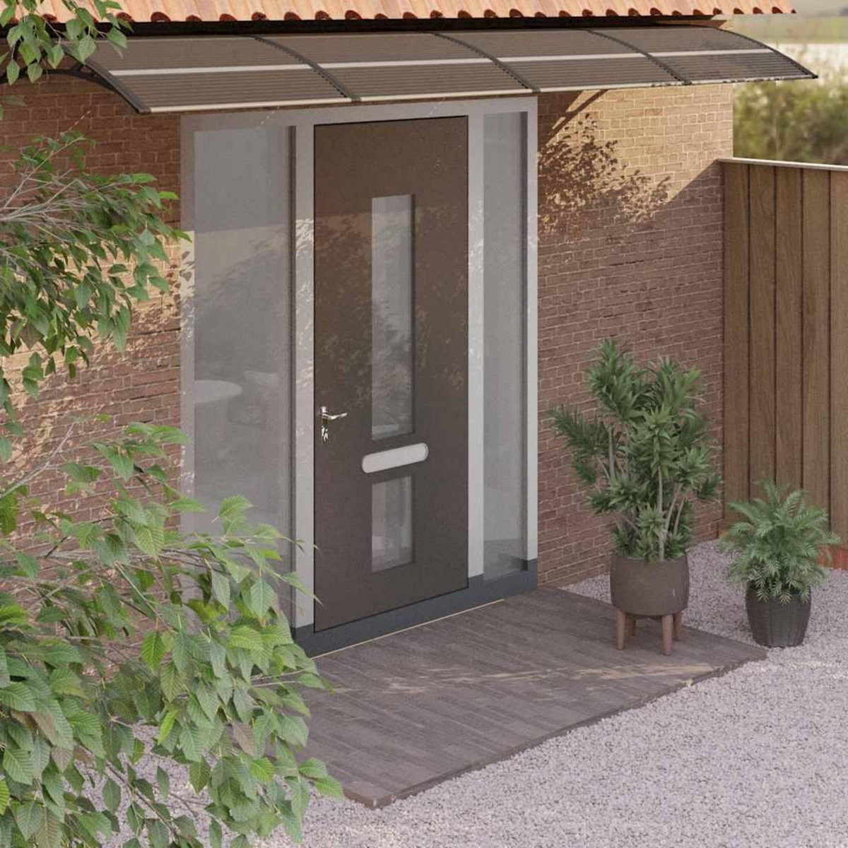 VIDAXL Auvent de porte Noir 350x75 cm Polycarbonate