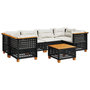Voir la diapositive 2 : VIDAXL Salon de jardin 7 pcs avec coussins noir resine tressee