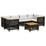Voir la diapositive 2 : VIDAXL Salon de jardin 7 pcs avec coussins noir resine tressee