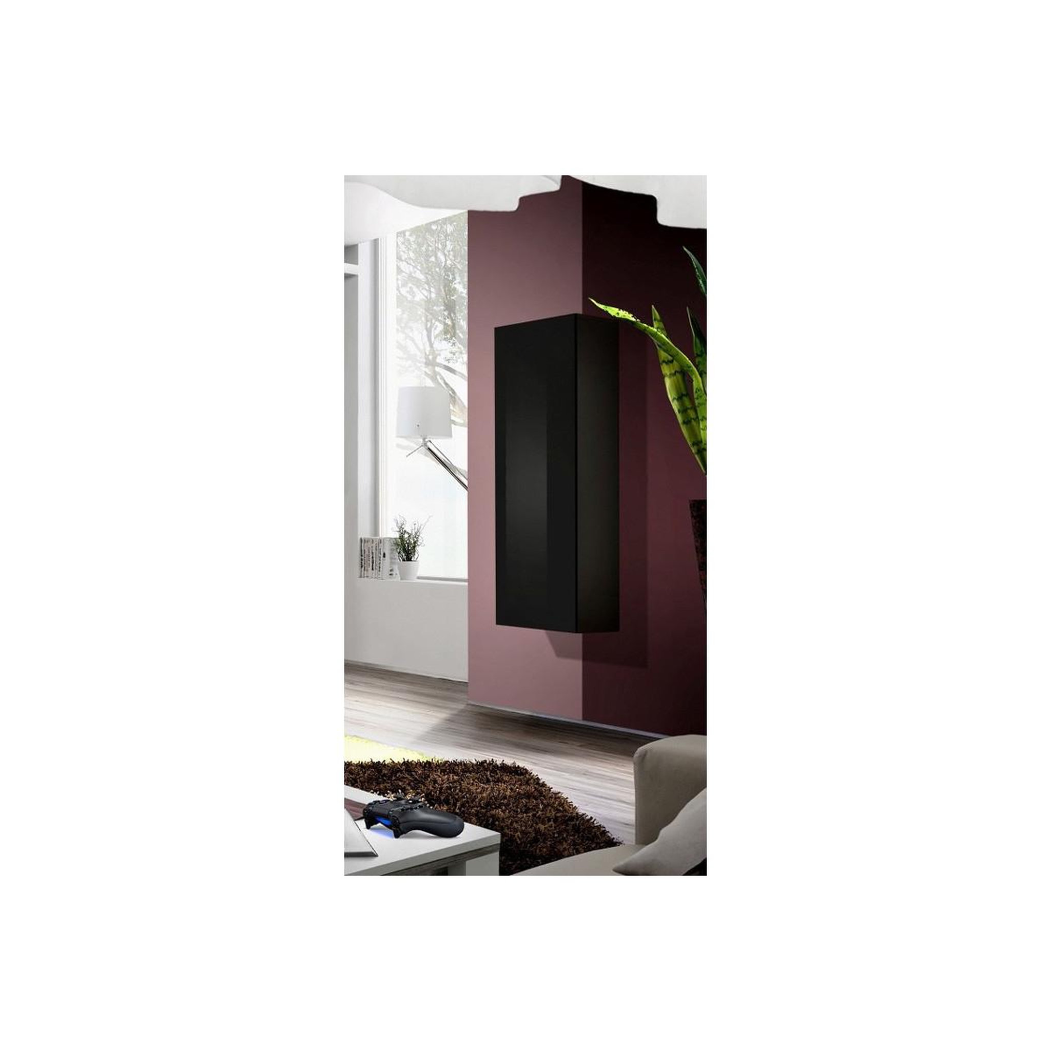 Voir la diapositive 2 : Paris Prix Vitrine murale design  fly a1  126cm noir