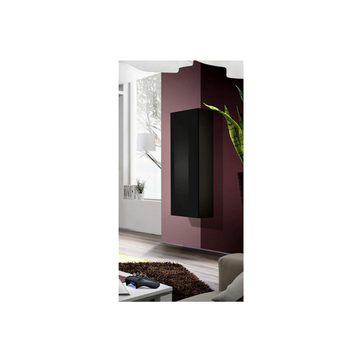 Paris Prix Vitrine Murale Design  Fly A1  126cm Noir