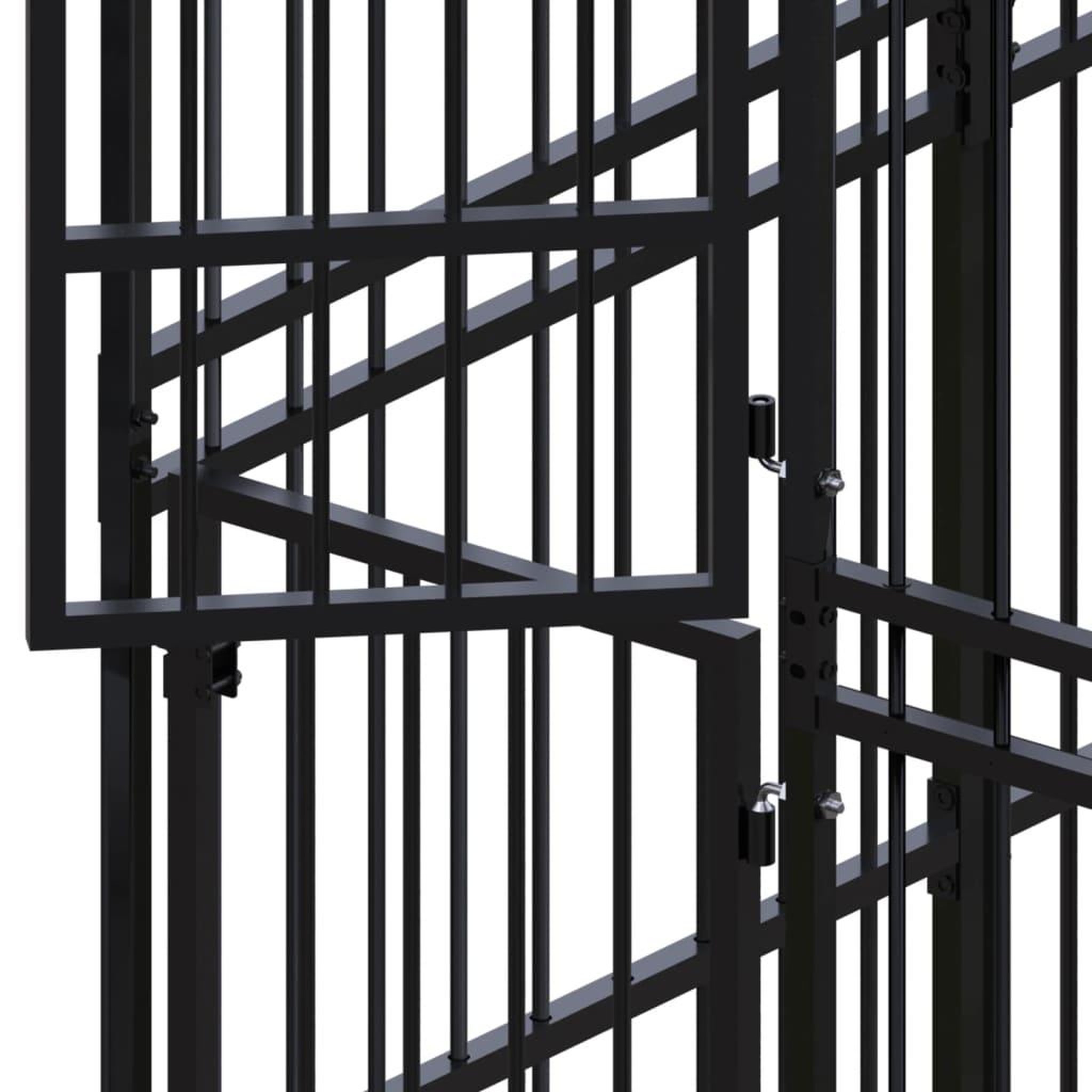 Voir la diapositive 5 : VIDAXL Chenil d'exterieur pour chiens Acier 16,59 m²
