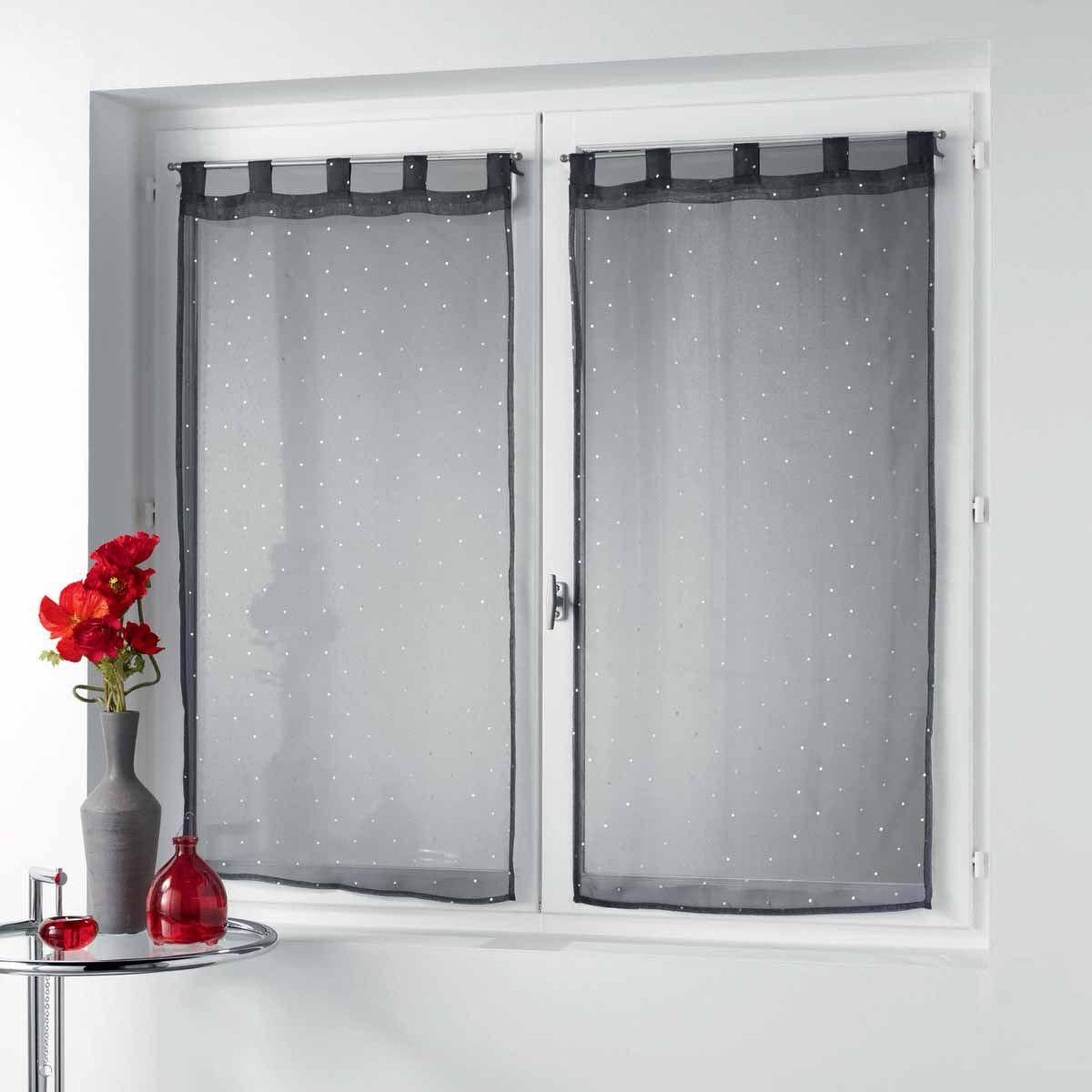 Douceur d'Intérieur Paire de voilages  orion  60x90cm anthracite