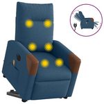 VIDAXL Fauteuil inclinable de massage electrique bleu tissu