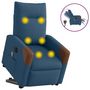 Voir la diapositive 1 : VIDAXL Fauteuil inclinable de massage electrique bleu tissu