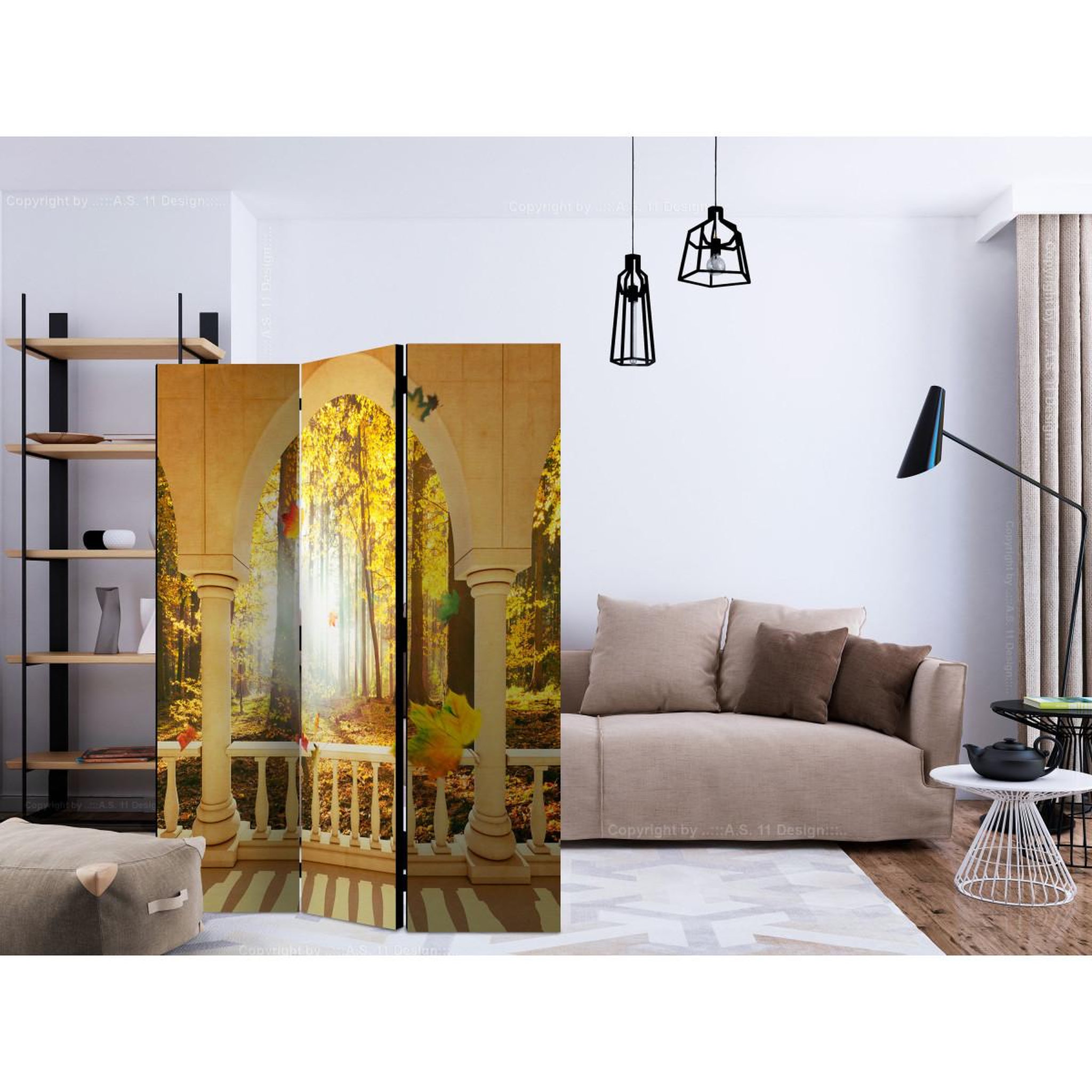 Voir la diapositive 2 : Paris Prix Paravent 3 volets  dream about autumnal forest  135x172cm