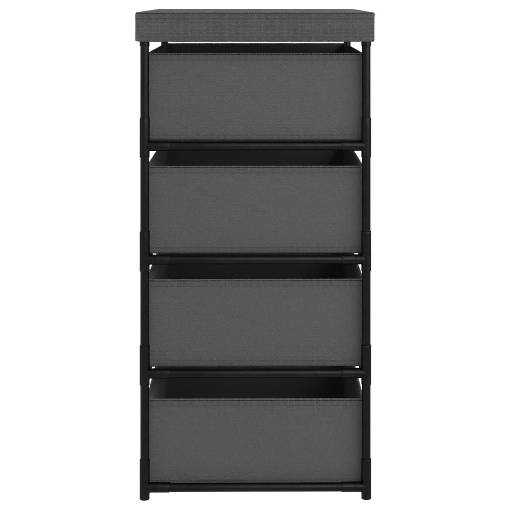 Voir la diapositive 4 : VIDAXL Etagere de rangement avec 4 paniers en tissu Acier Gris