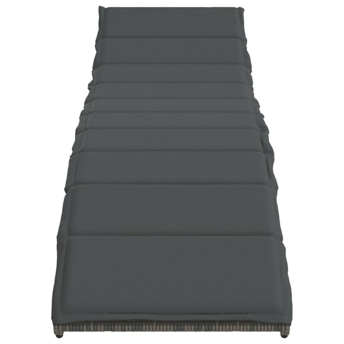 VIDAXL Chaises longues lot de 2 avec table gris resine tressee