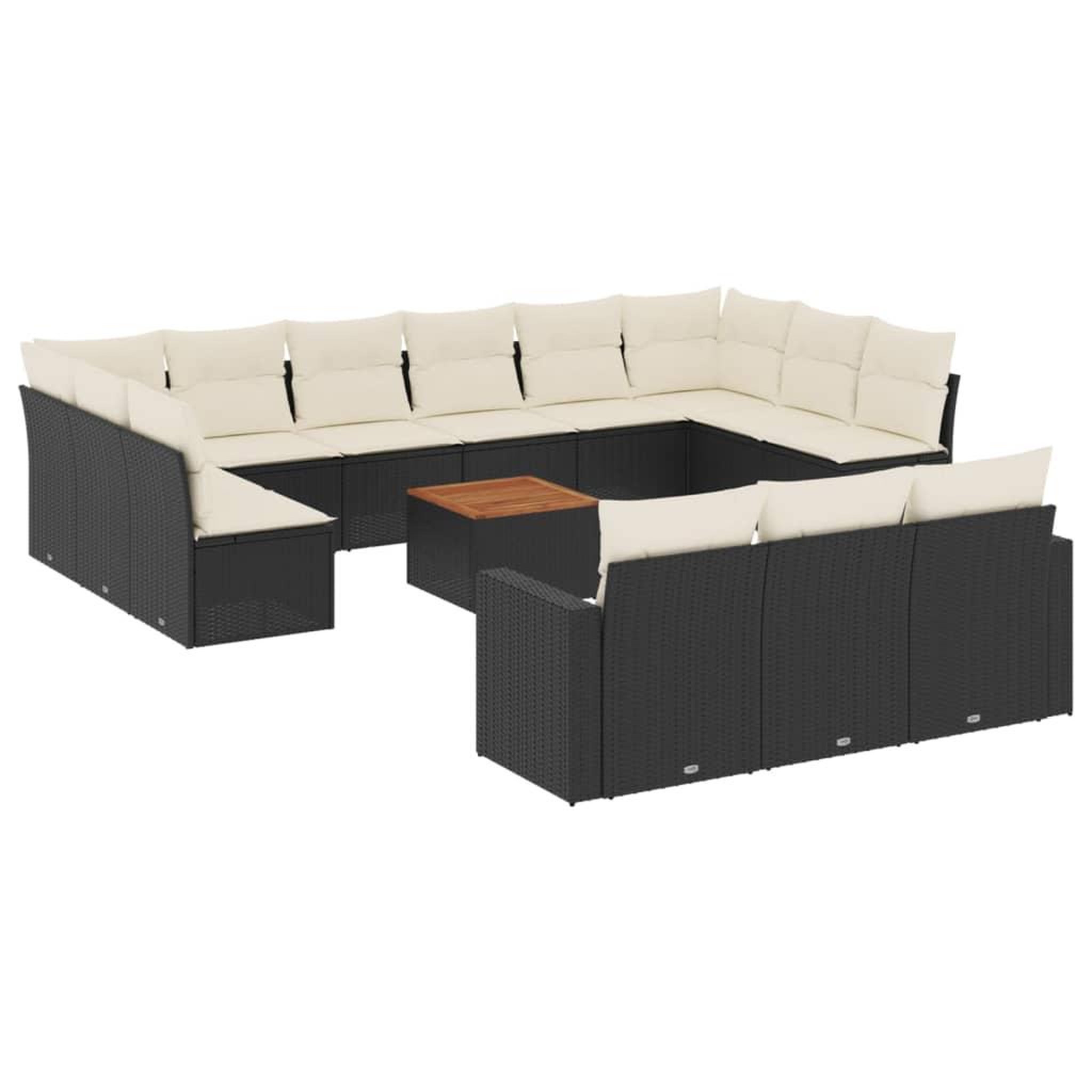 Voir la diapositive 2 : VIDAXL Salon de jardin avec coussins 14 pcs noir resine tressee