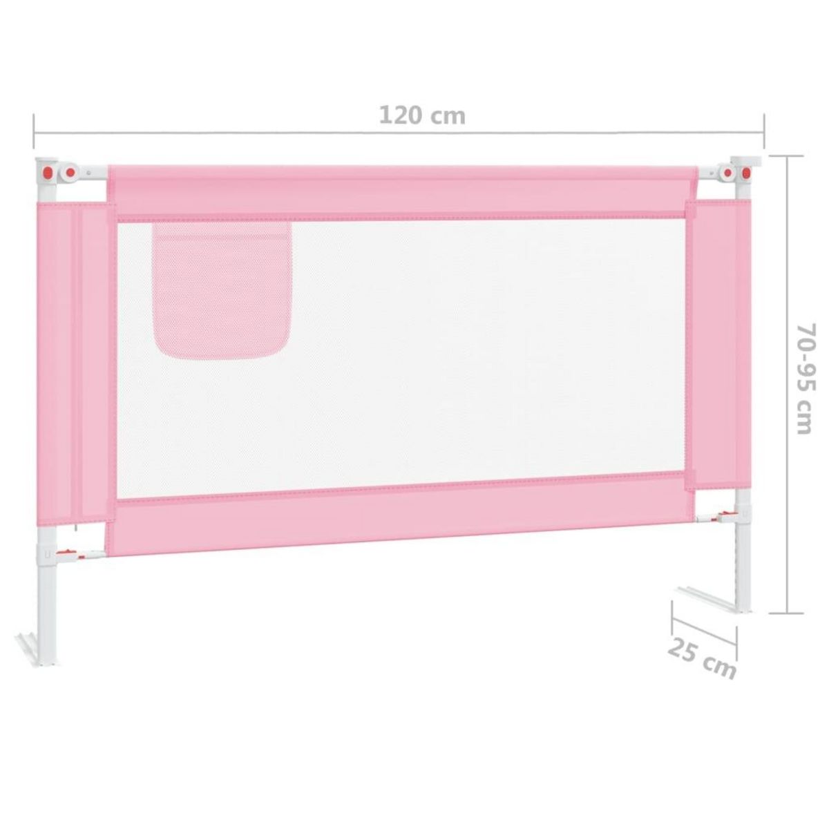 VIDAXL Barriere de securite de lit d'enfant Rose 120x25 cm Tissu