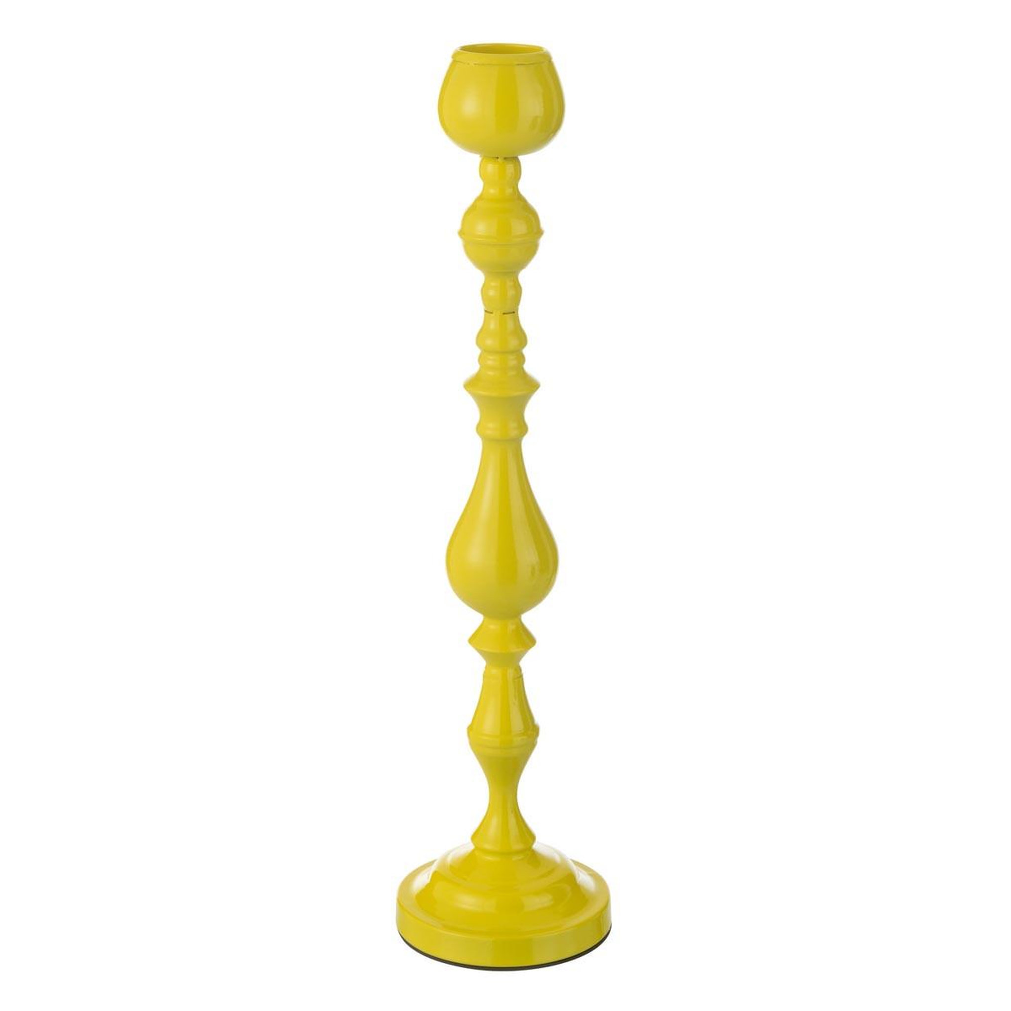 J-LINE Bougeoir en métal  monarchy  57cm jaune