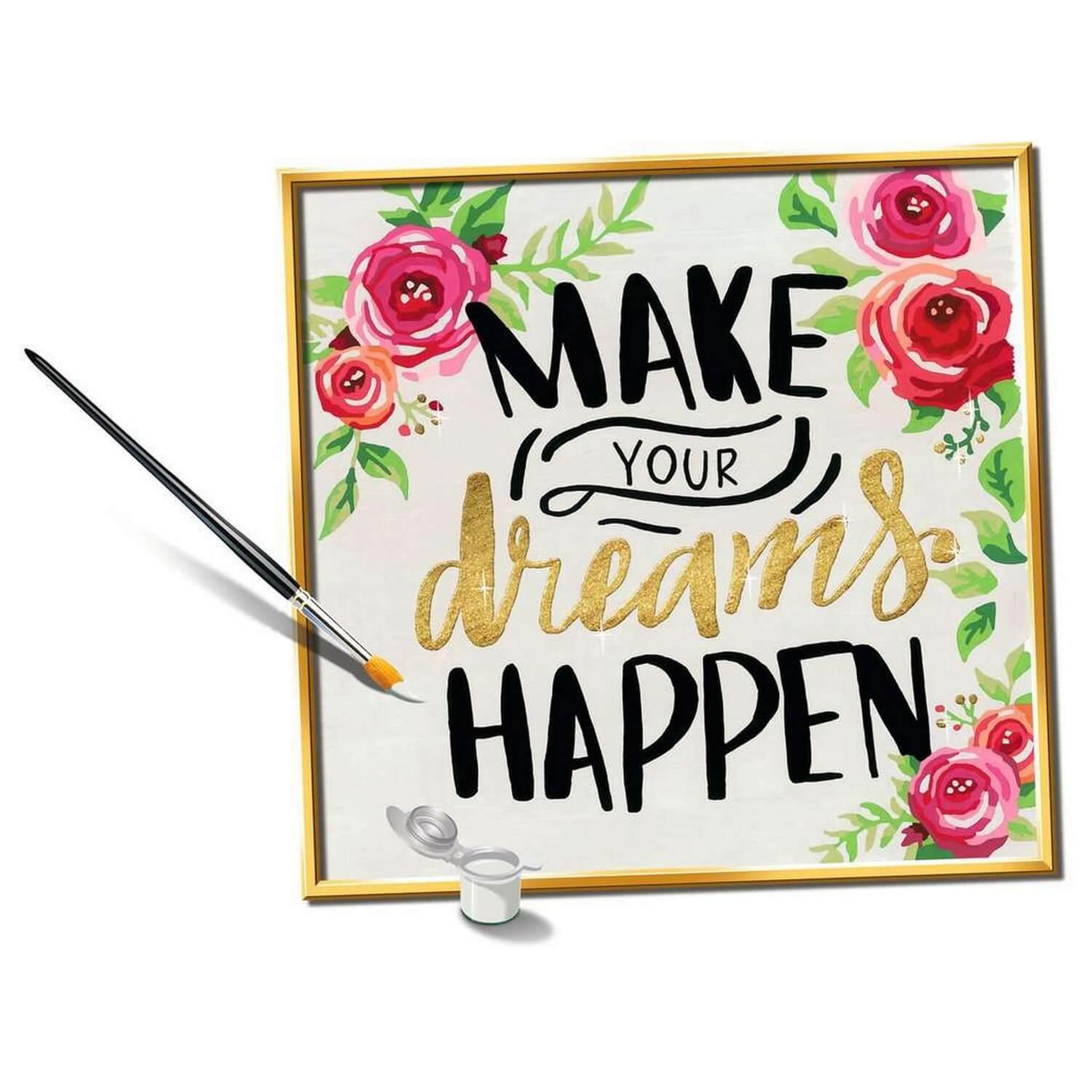 Voir la diapositive 2 : RAVENSBURGER CreArt Peinture au numéro : Carré - Make your dreams happen