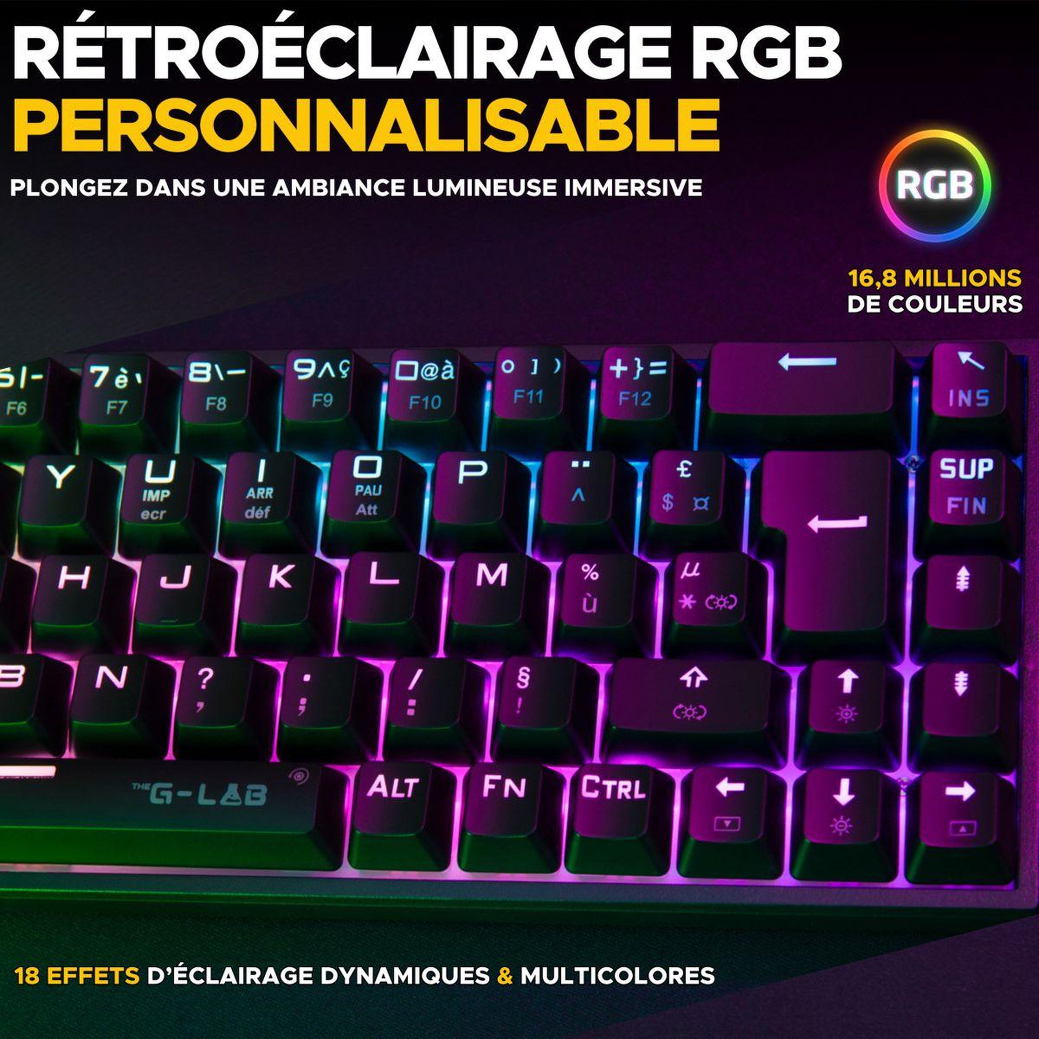 Voir la diapositive 4 : THE G-LAB Clavier gamer KEYZ titanium