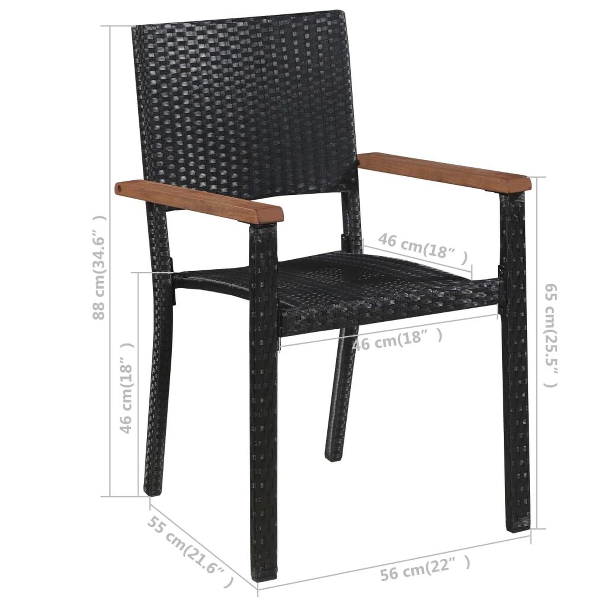 Voir la diapositive 6 : VIDAXL Ensemble a manger de jardin 7 pcs Noir