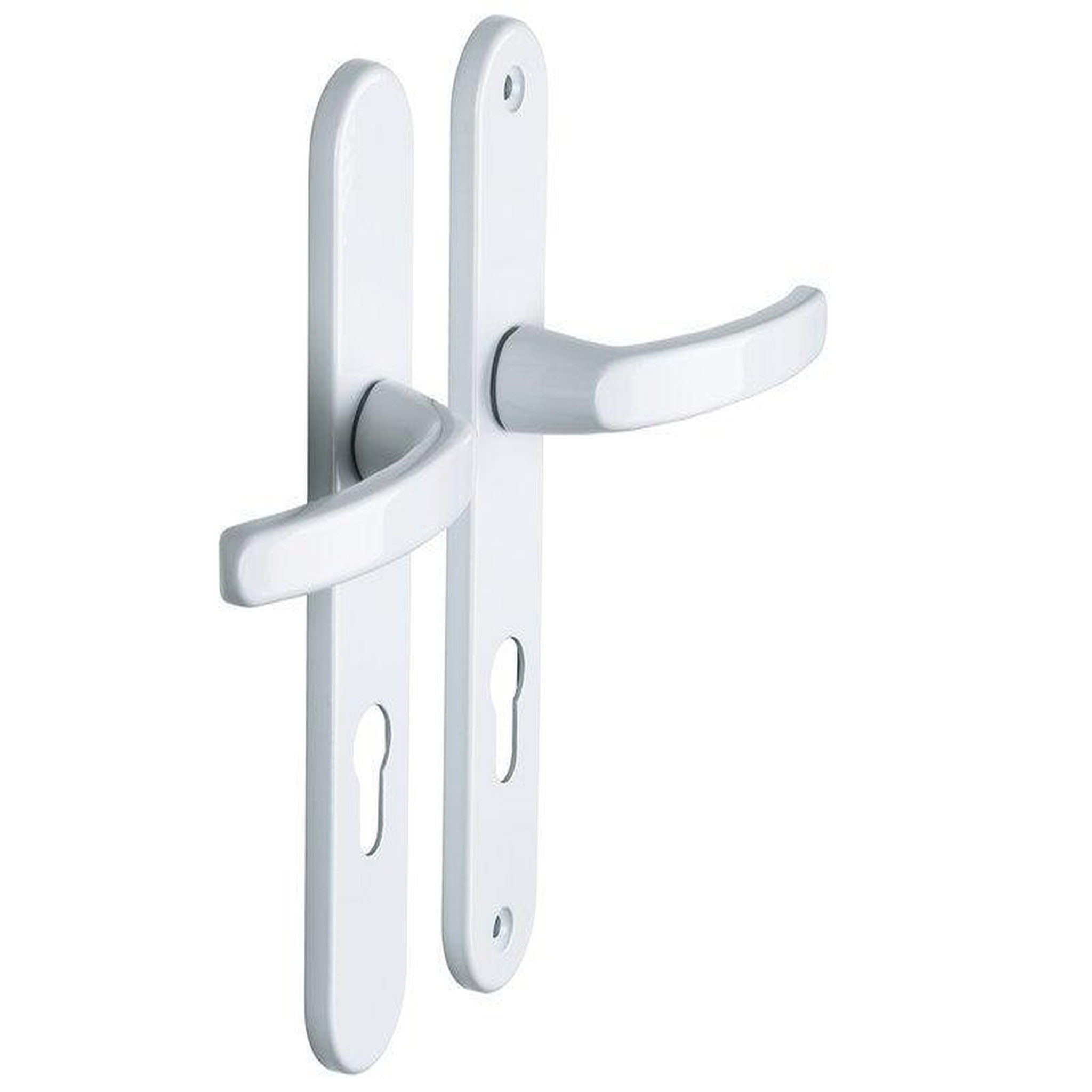 CENTRALE BRICO 2 poignees de porte Baltic/beverly trou de cylindre ALPERTEC, aluminium entraxe 195 mm