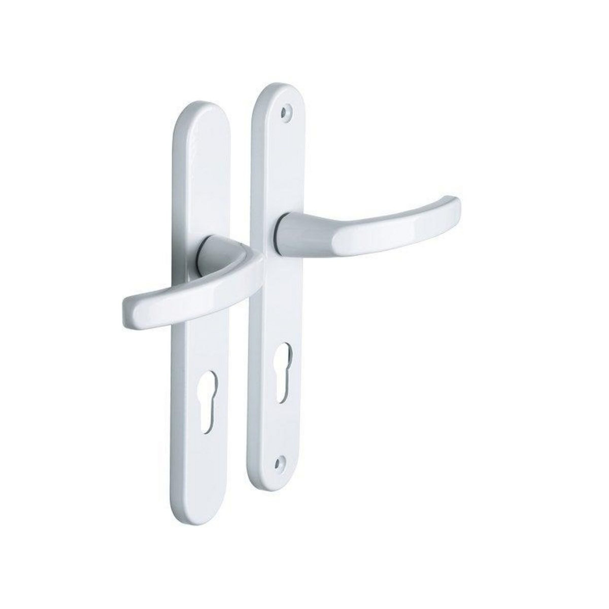 CENTRALE BRICO 2 poignees de porte Baltic/beverly trou de cylindre ALPERTEC, aluminium entraxe 195 mm