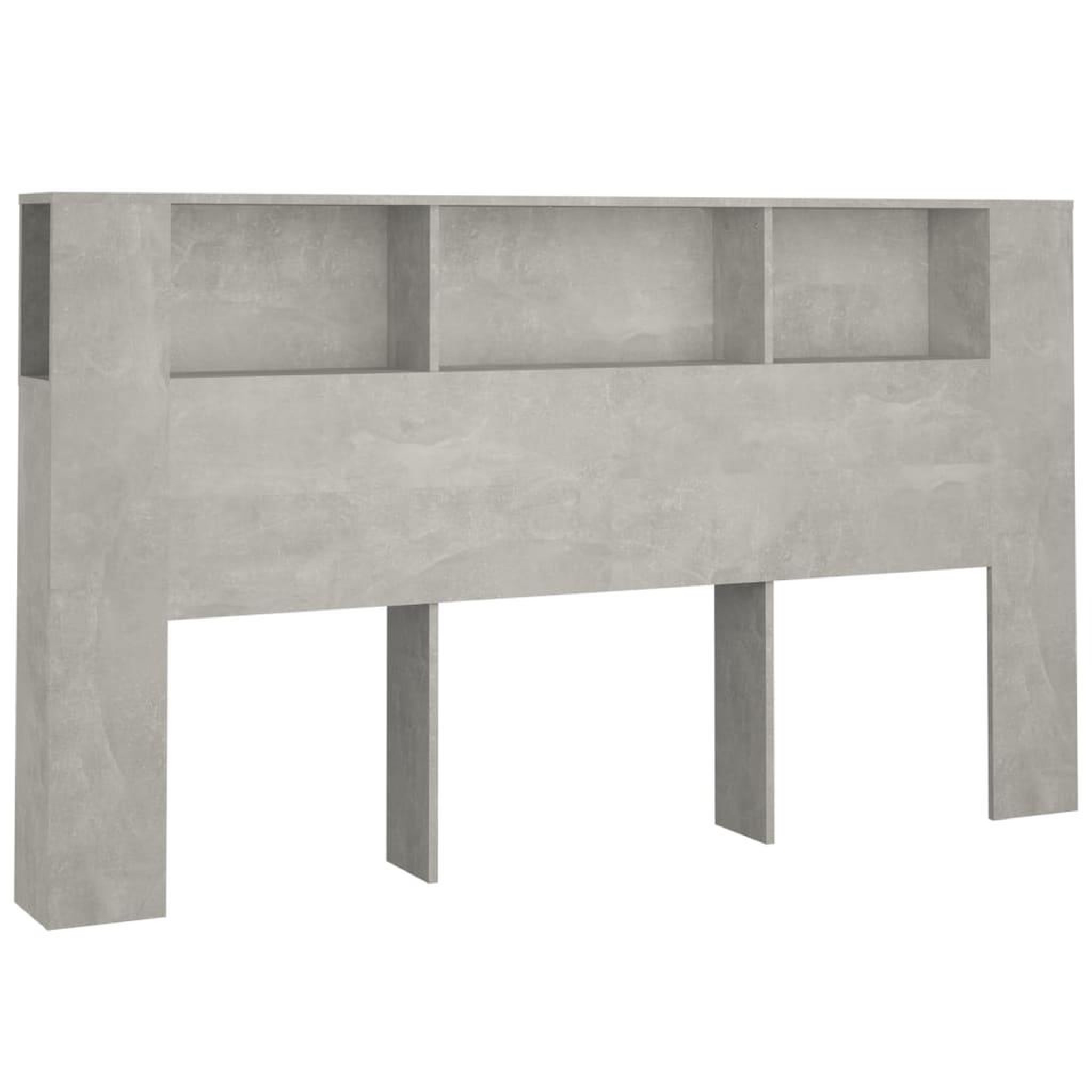 Voir la diapositive 2 : VIDAXL Armoire de tete de lit Gris beton 180x18,5x104,5 cm
